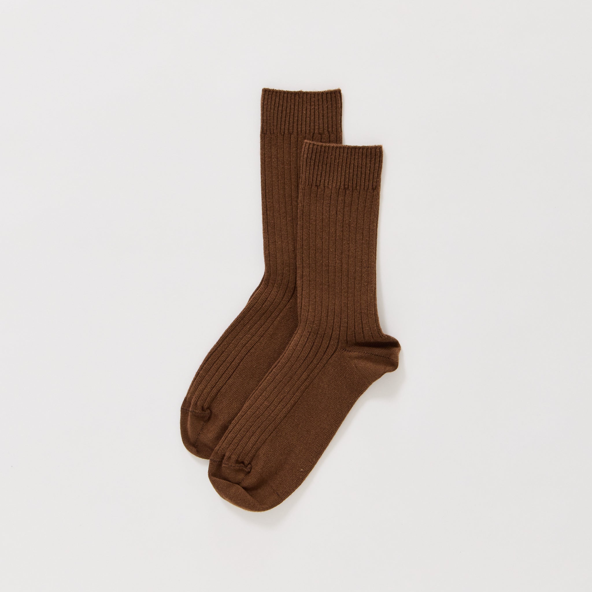 Rib Overankle Socks Nocciola Brown