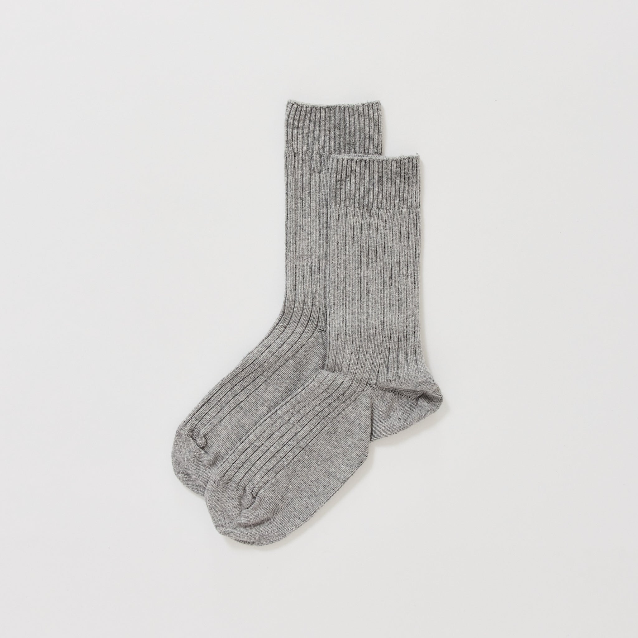 Rib Overankle Socks Grey Melange