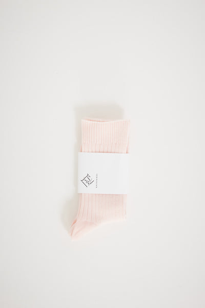Baserange | Rib Overankle Socks Pink Fa | Maplestore