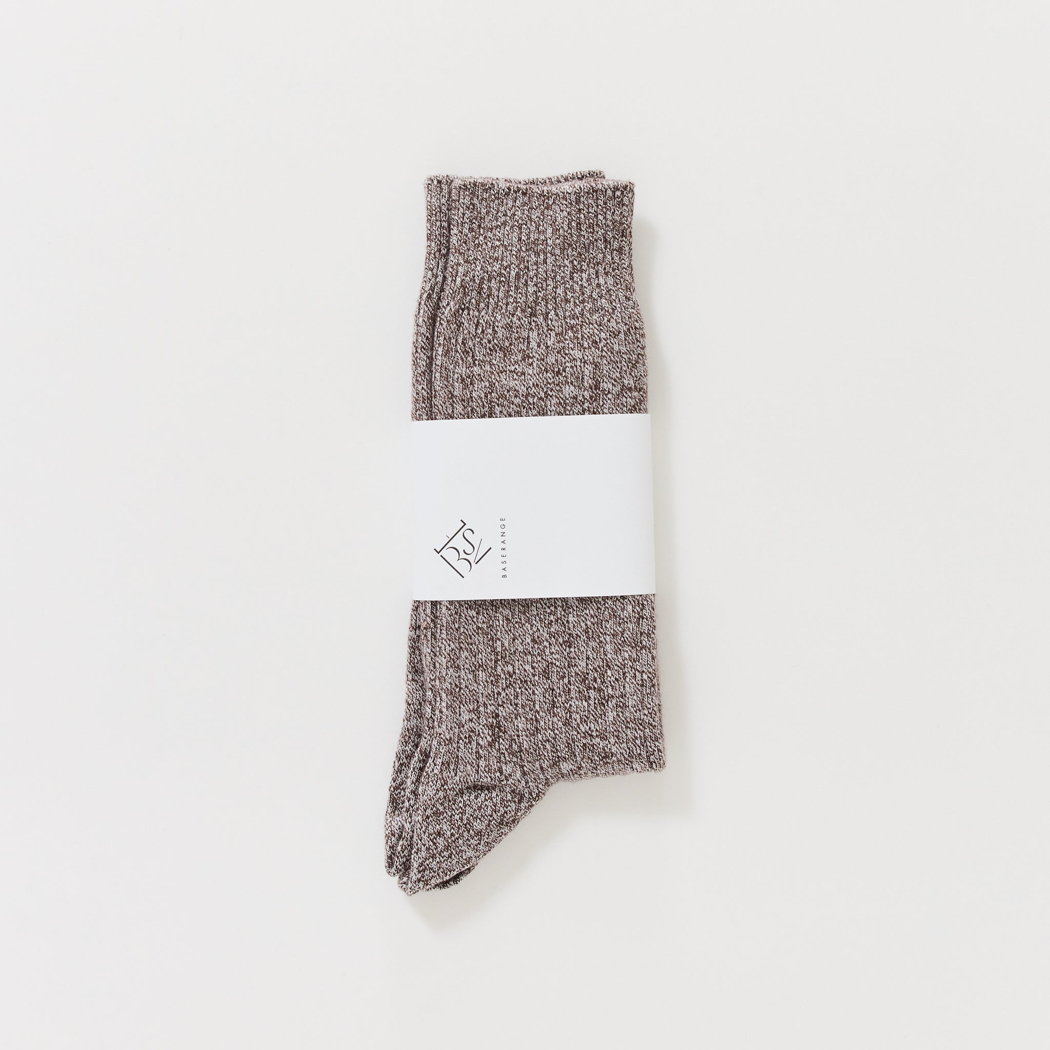 Rib Overankle Socks Grey Brown Melange