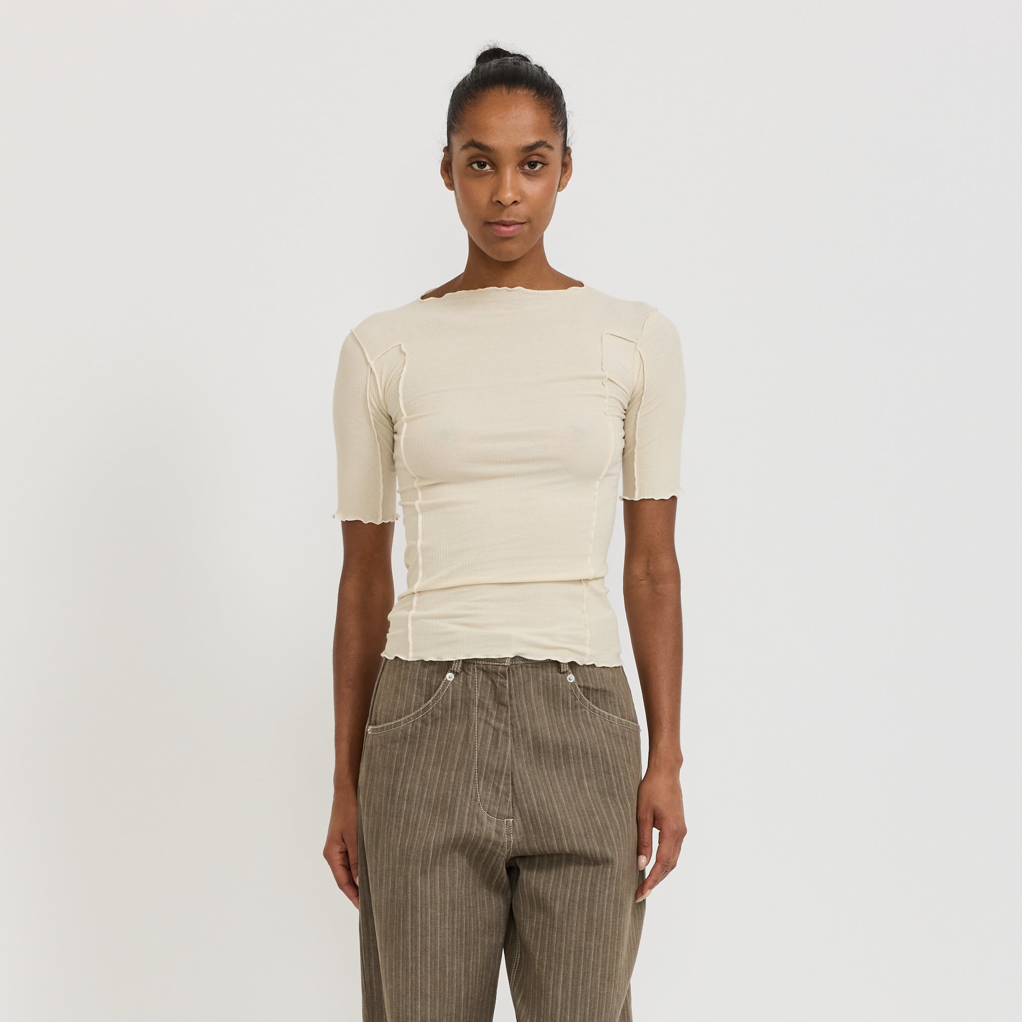 Baserange | Omato 3/4 Rib Top Off White | Maplestore
