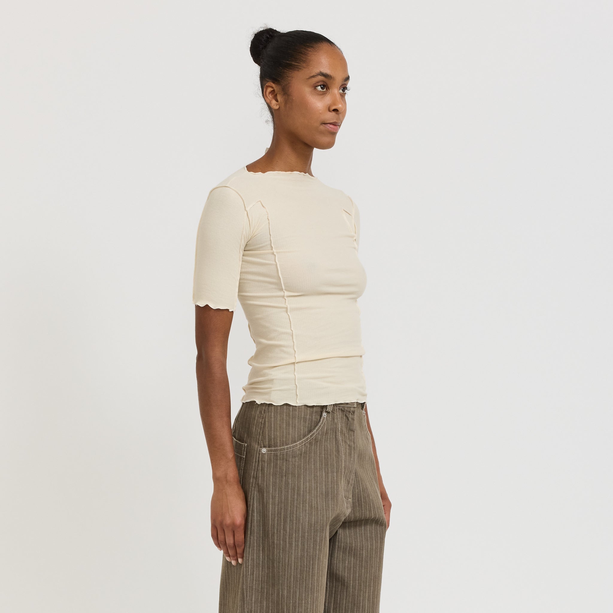 Baserange | Omato 3/4 Rib Top Off White | Maplestore