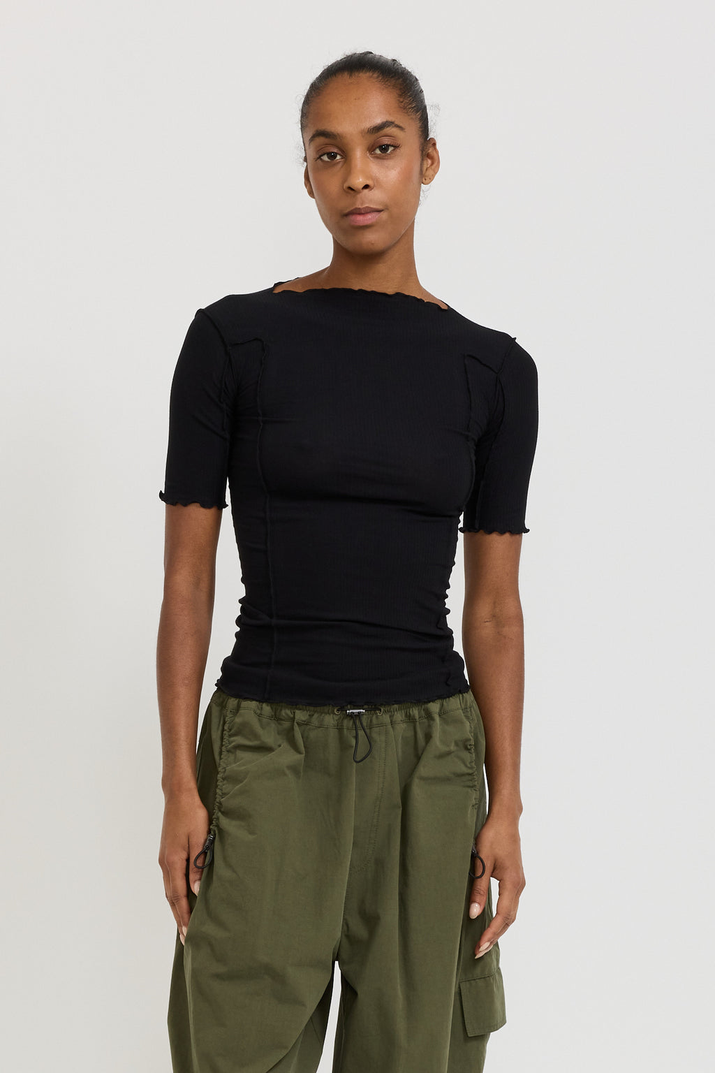 Baserange Omato 3/4 Rib Top Black | Maplestore