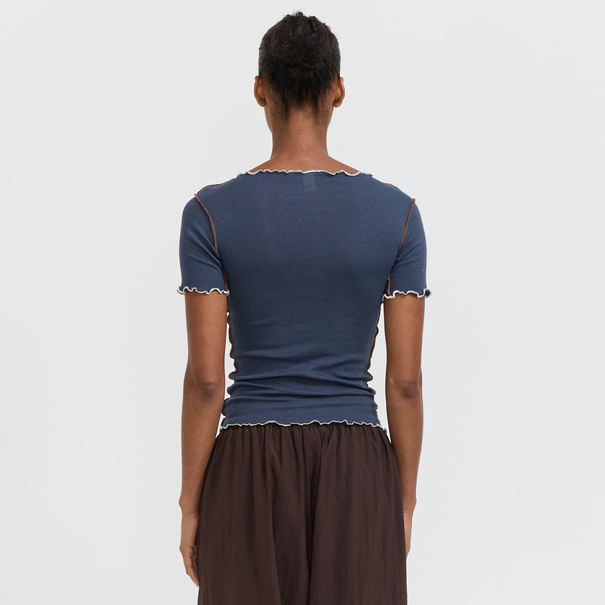 Baserange | Vein Tee Shirt Preston Blue | Maplestore