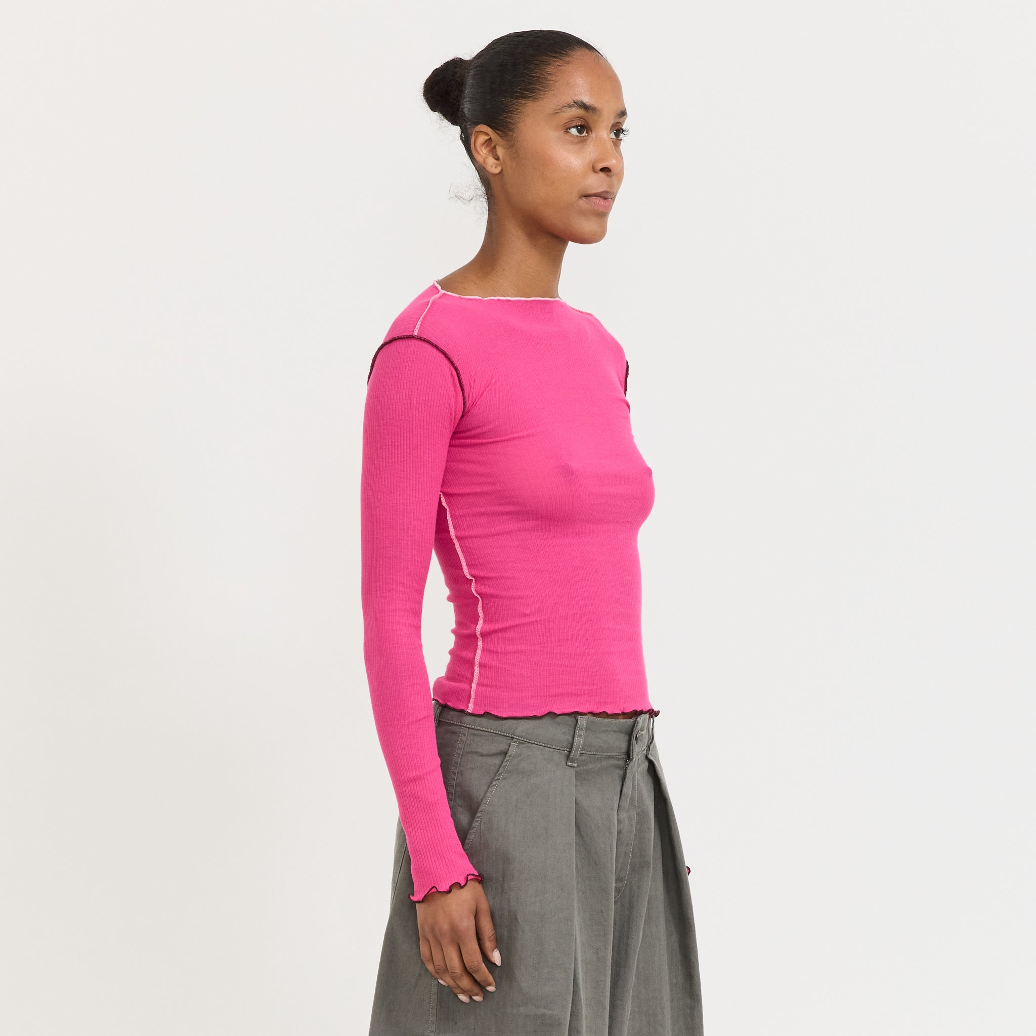 Vein Long Sleeve Tee York Pink