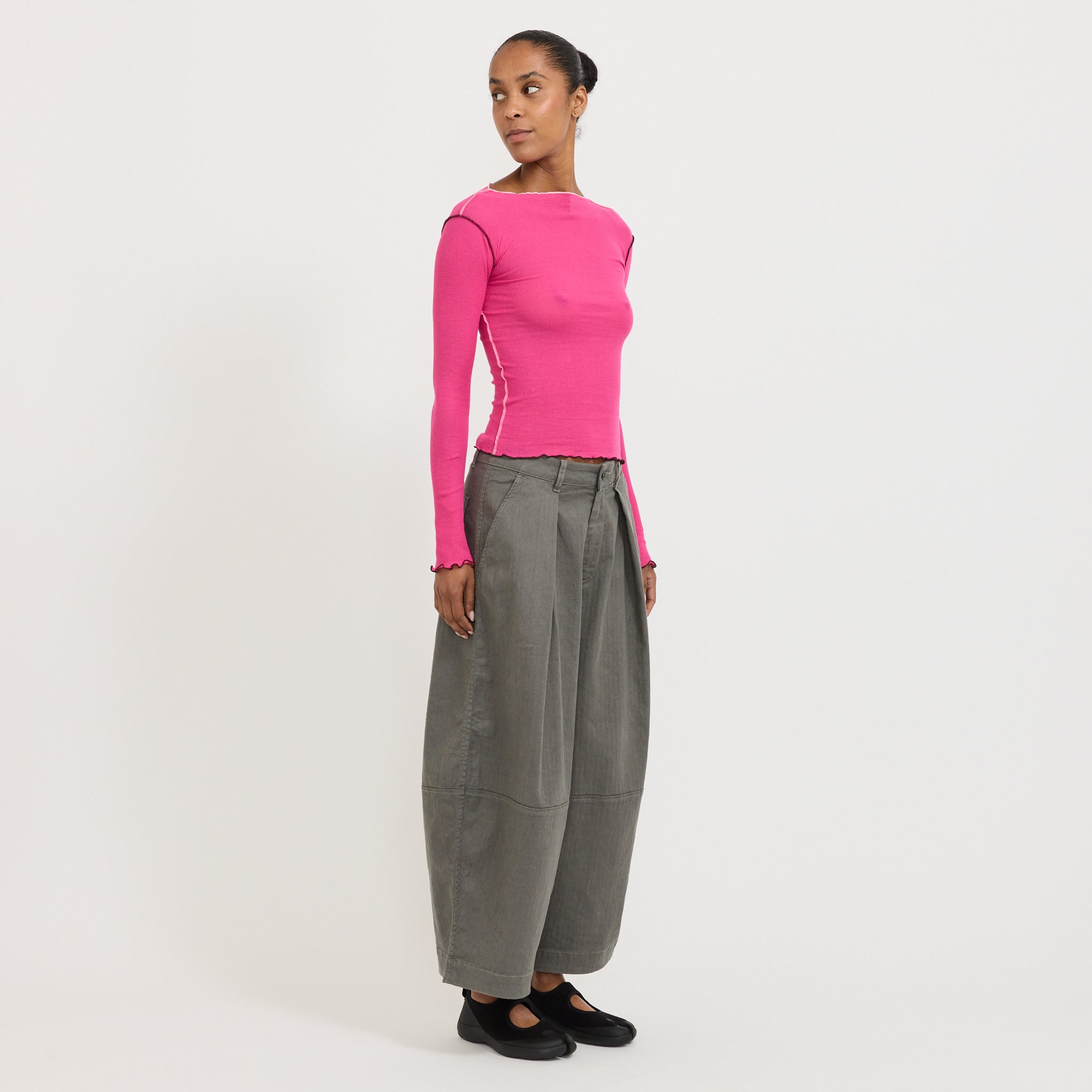 Vein Long Sleeve Tee York Pink
