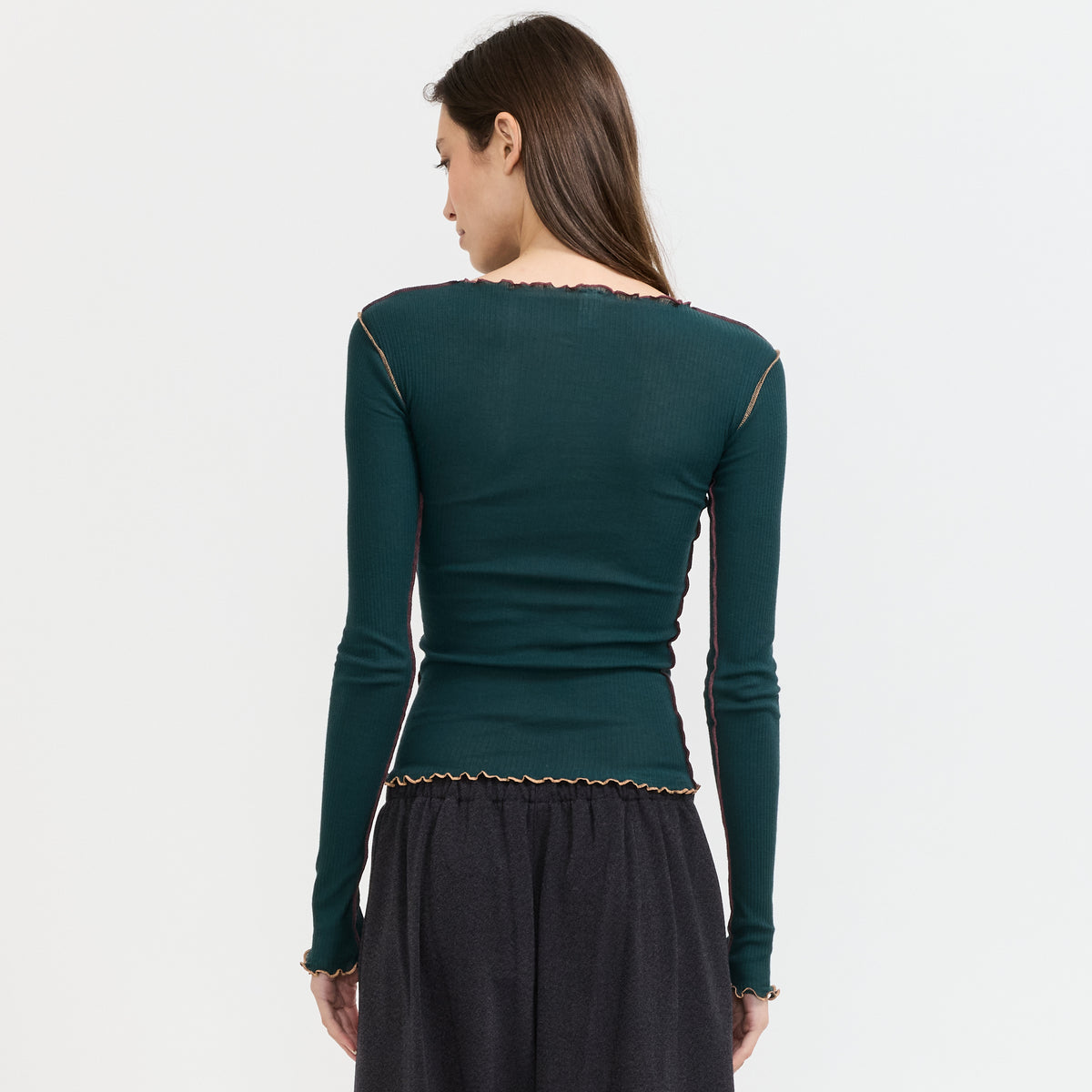 Vein Long Sleeve Tee Hirsu Green