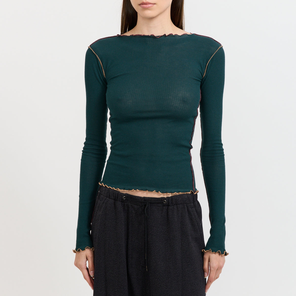 Vein Long Sleeve Tee Hirsu Green