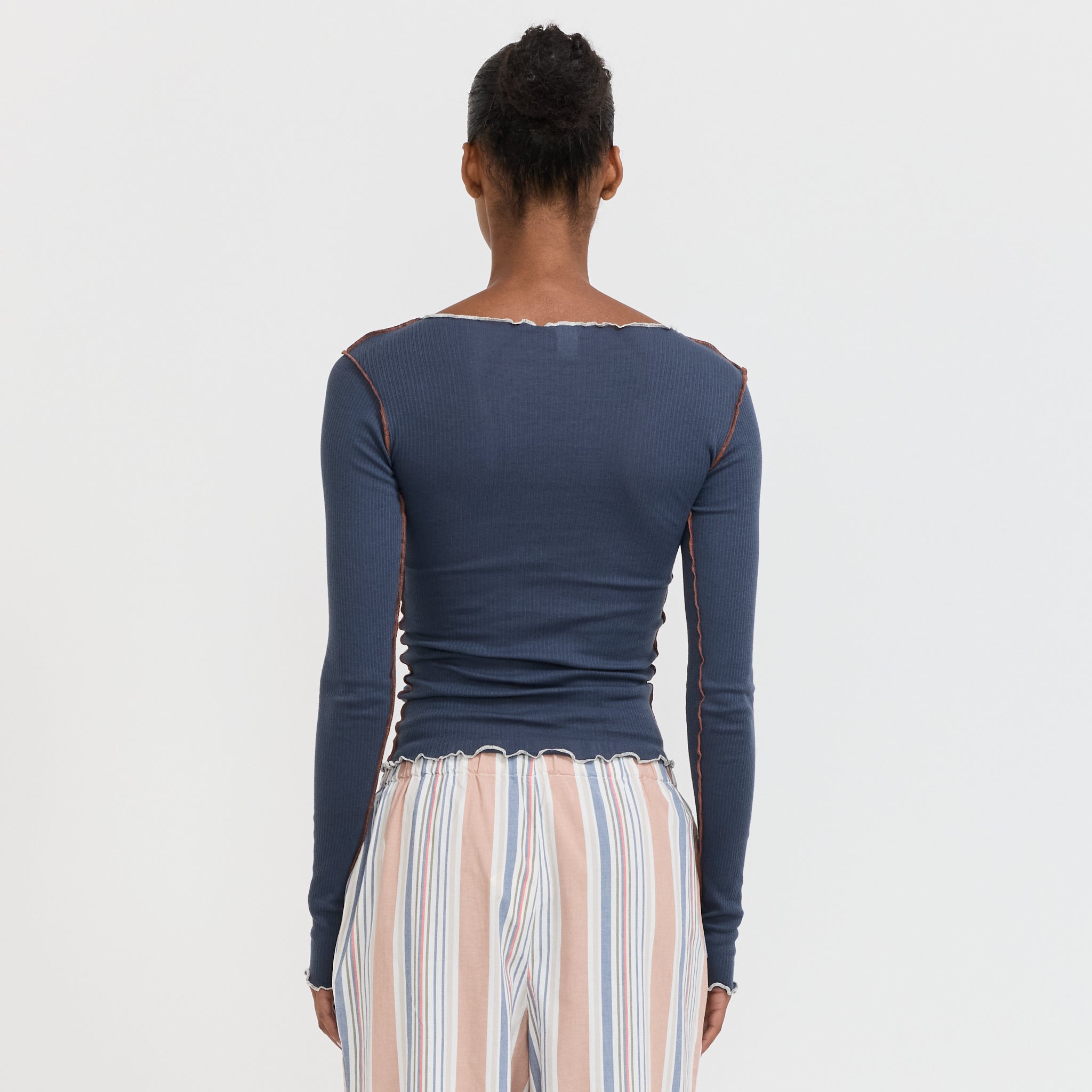 Baserange | Vein Long Sleeve Tee Preston Blue | Maplestore