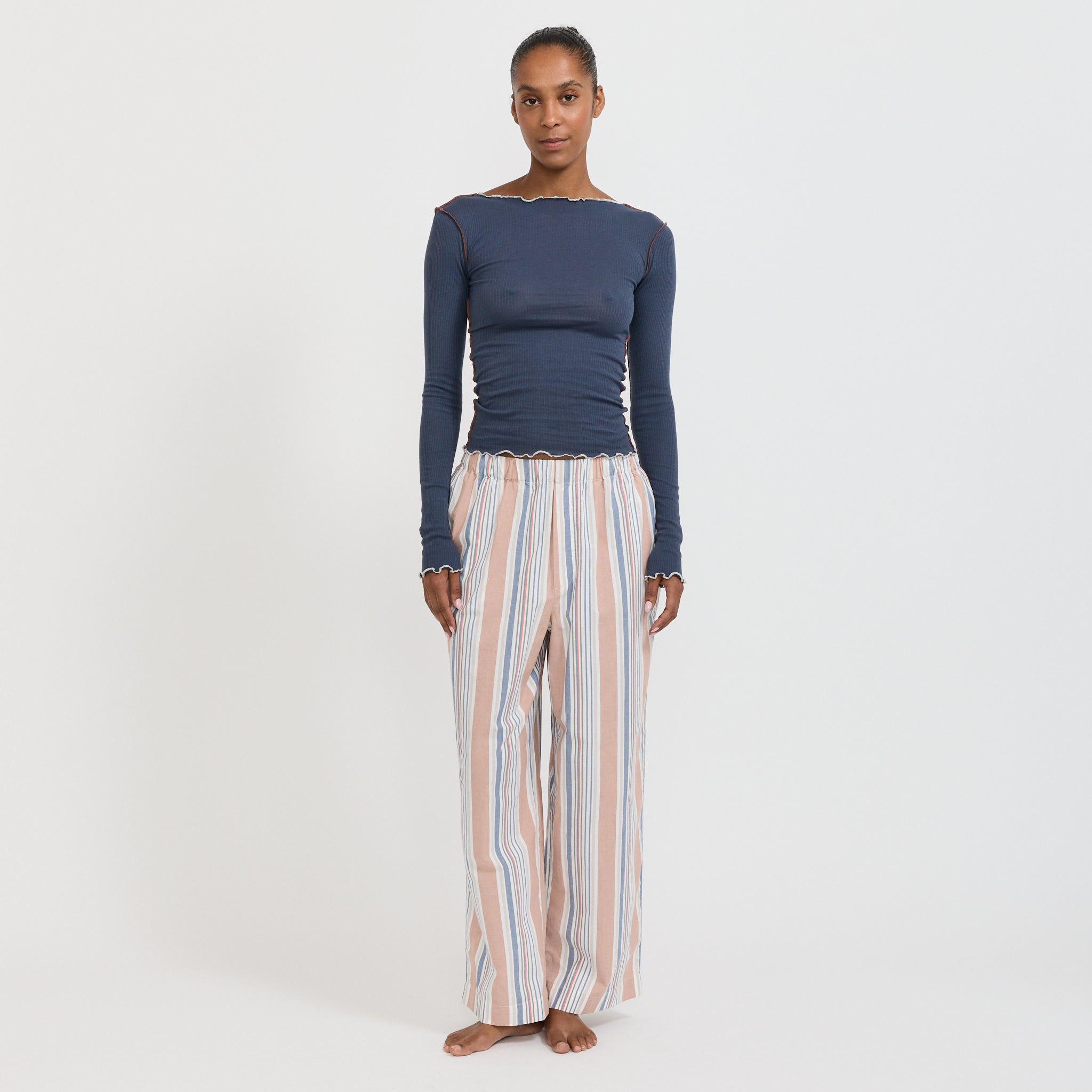 Baserange | Vein Long Sleeve Tee Preston Blue | Maplestore