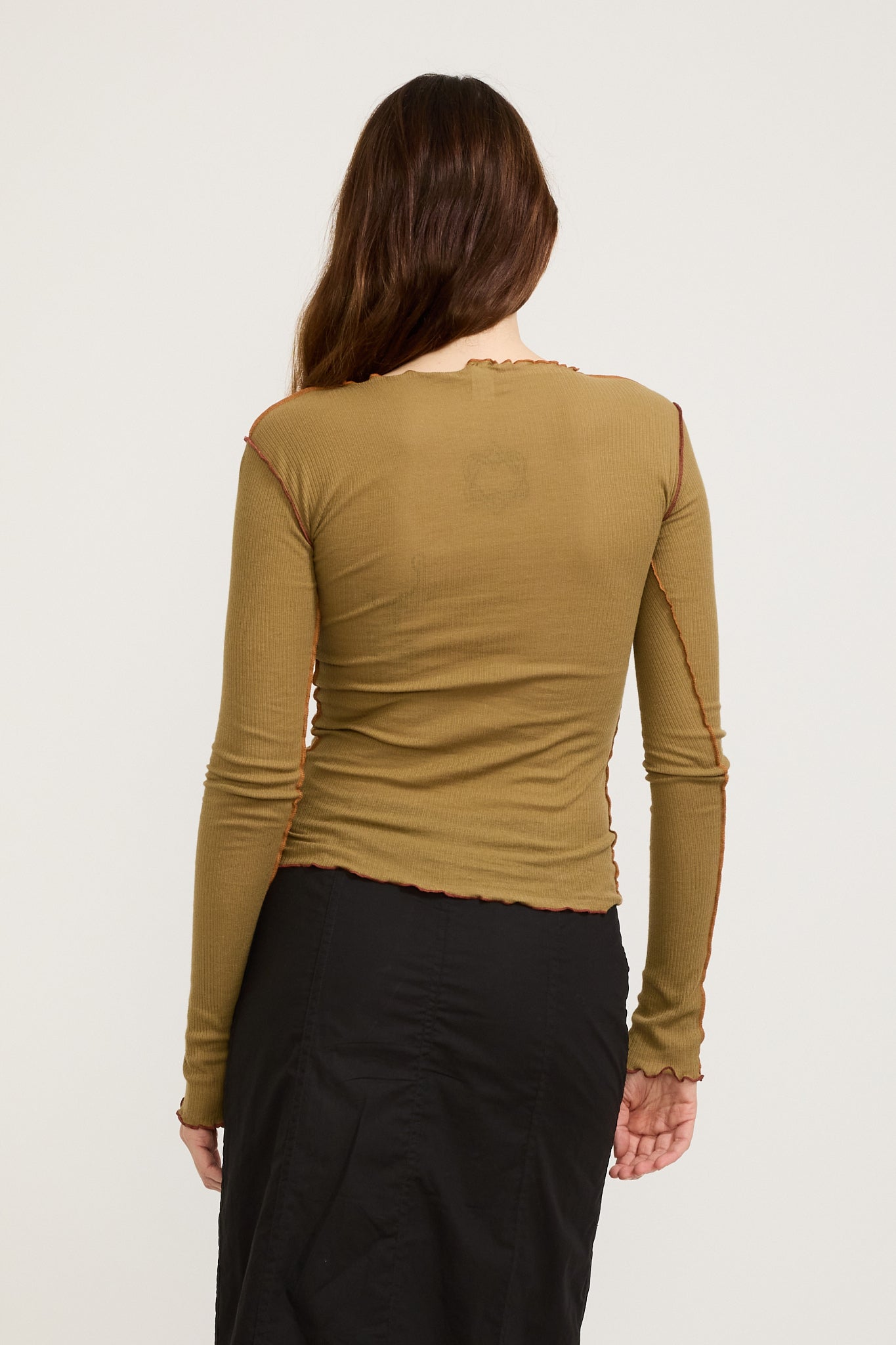 Baserange | Vein Long Sleeve Jade Brown/Orange | Maplestore