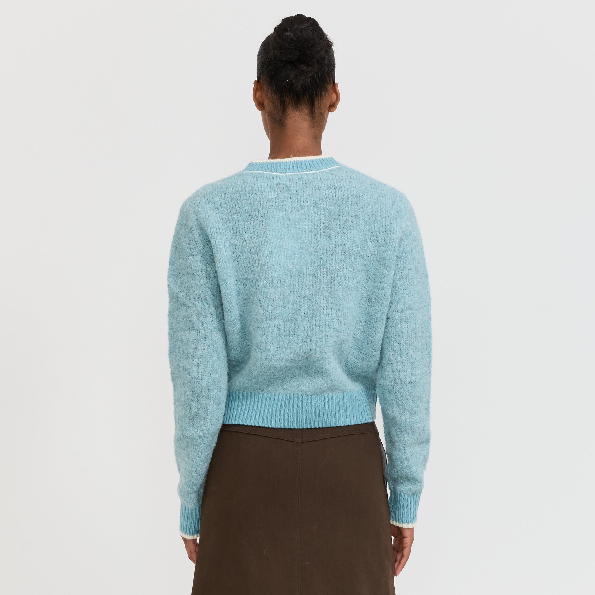 Bassike | Wool Alpaca Contrast Knit Pale Blue | Maplestore