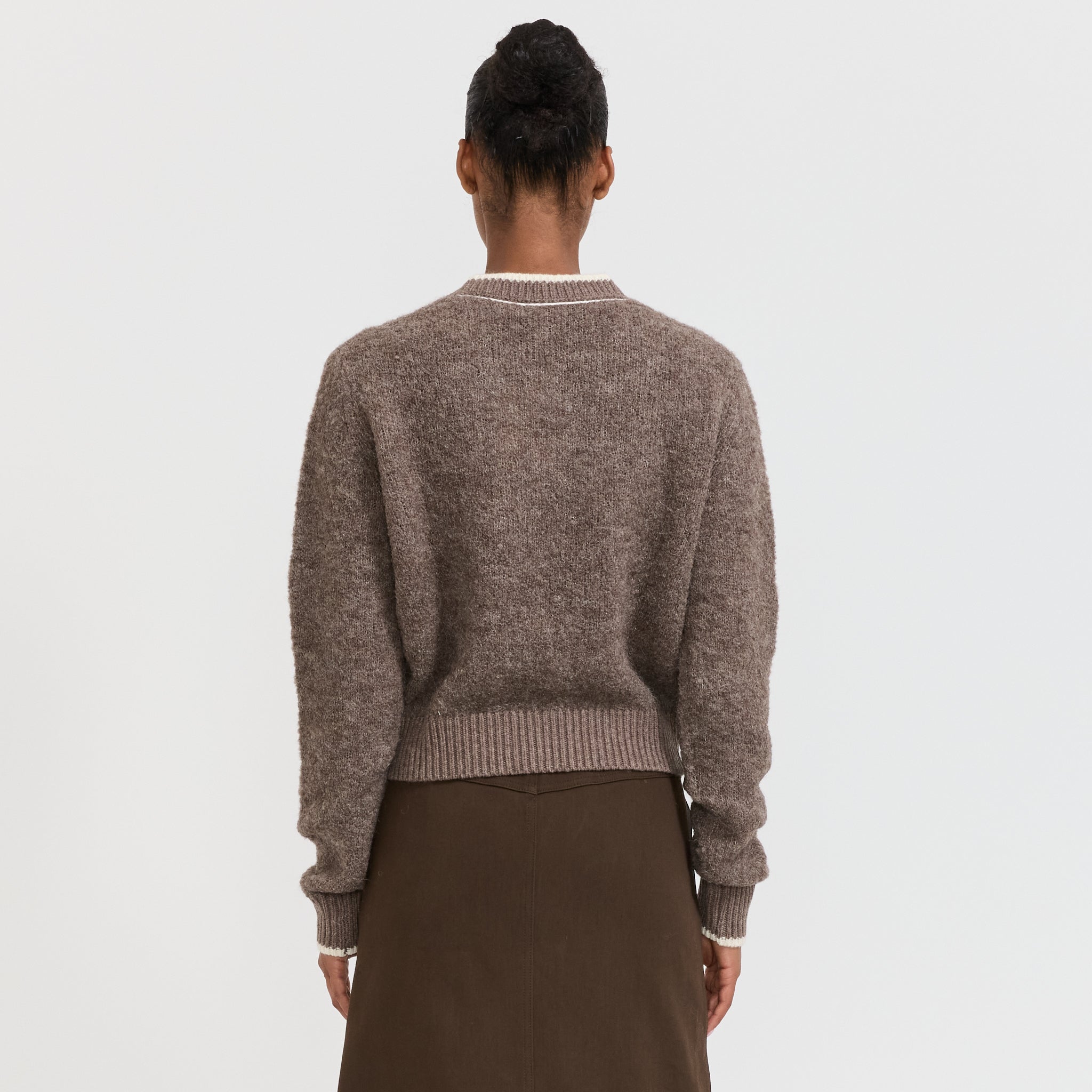 Bassike | Wool Alpaca Contrast Knit Walnut | Maplestore