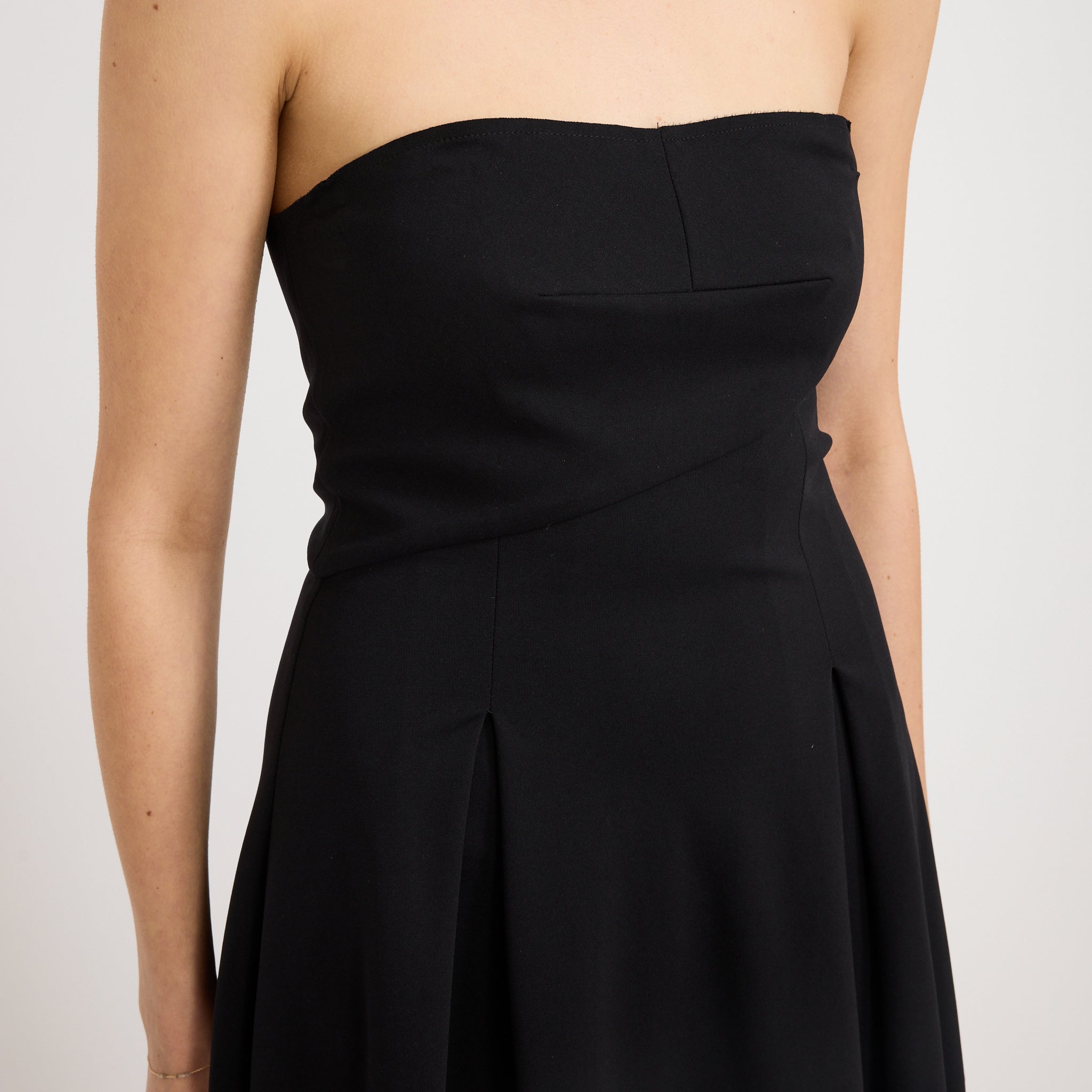 Bassike | Asymmetric Strapless Dress Black | Maplestore