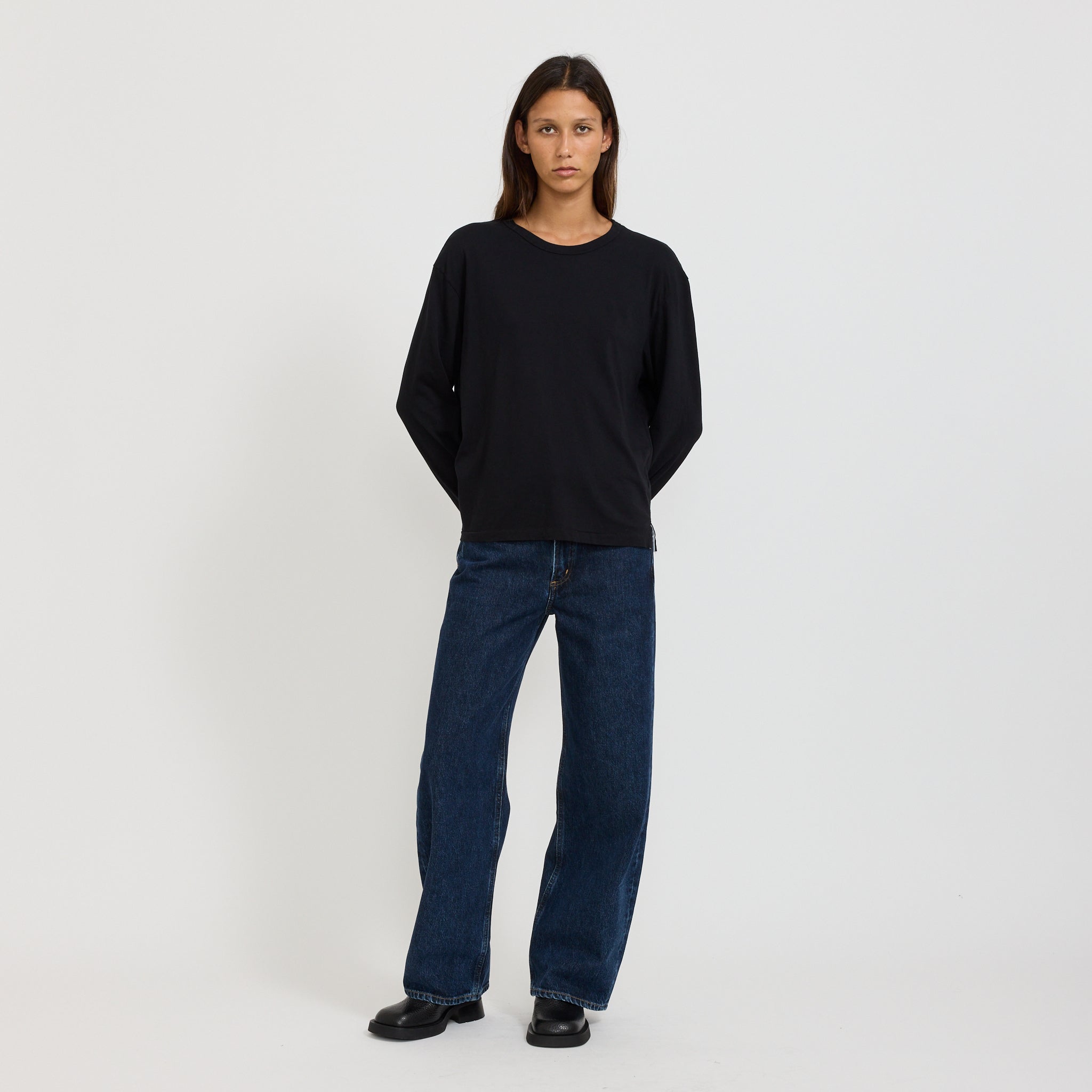 Bassike | Boyfriend Heritage L/S T-Shirt Black | Maplestore