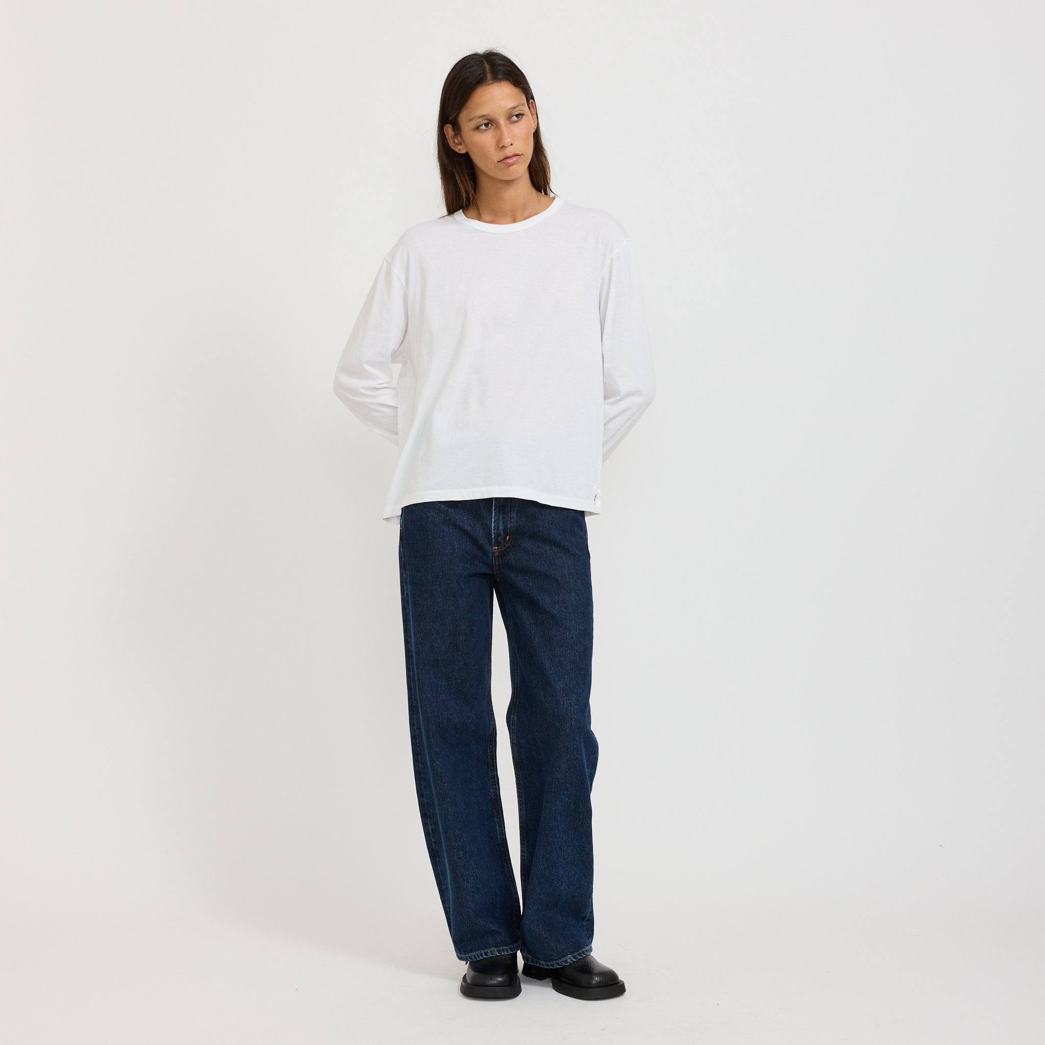 Bassike | Boyfriend Heritage L/S T-Shirt White | Maplestore