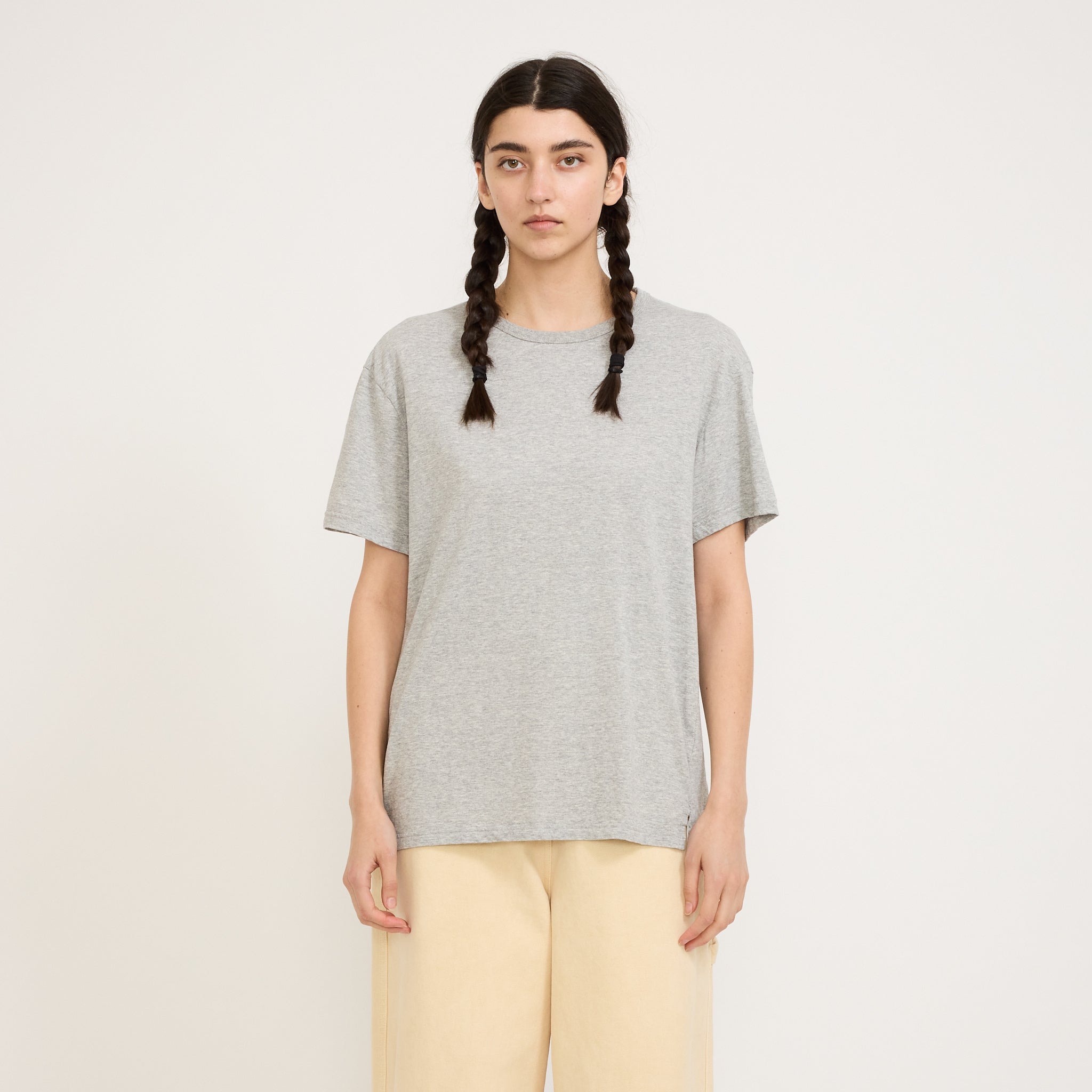 Bassike | Boyfriend Heritage S/S T-Shirt Grey Marle | Maplestore