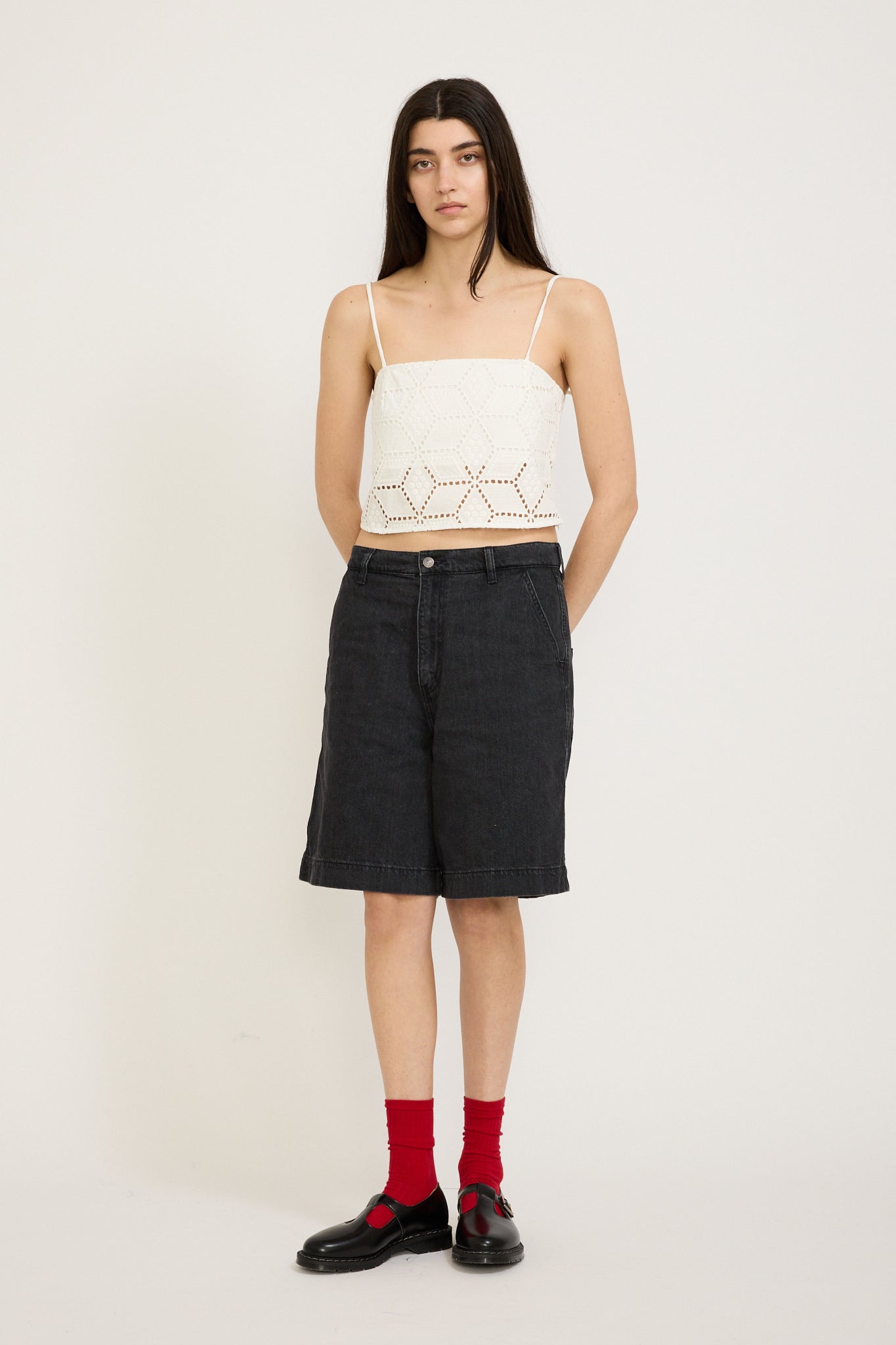 Bassike | Cotton Lace Cami White | Maplestore