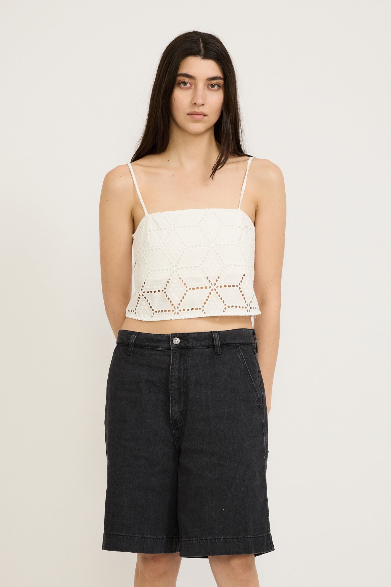 Bassike | Cotton Lace Cami White | Maplestore