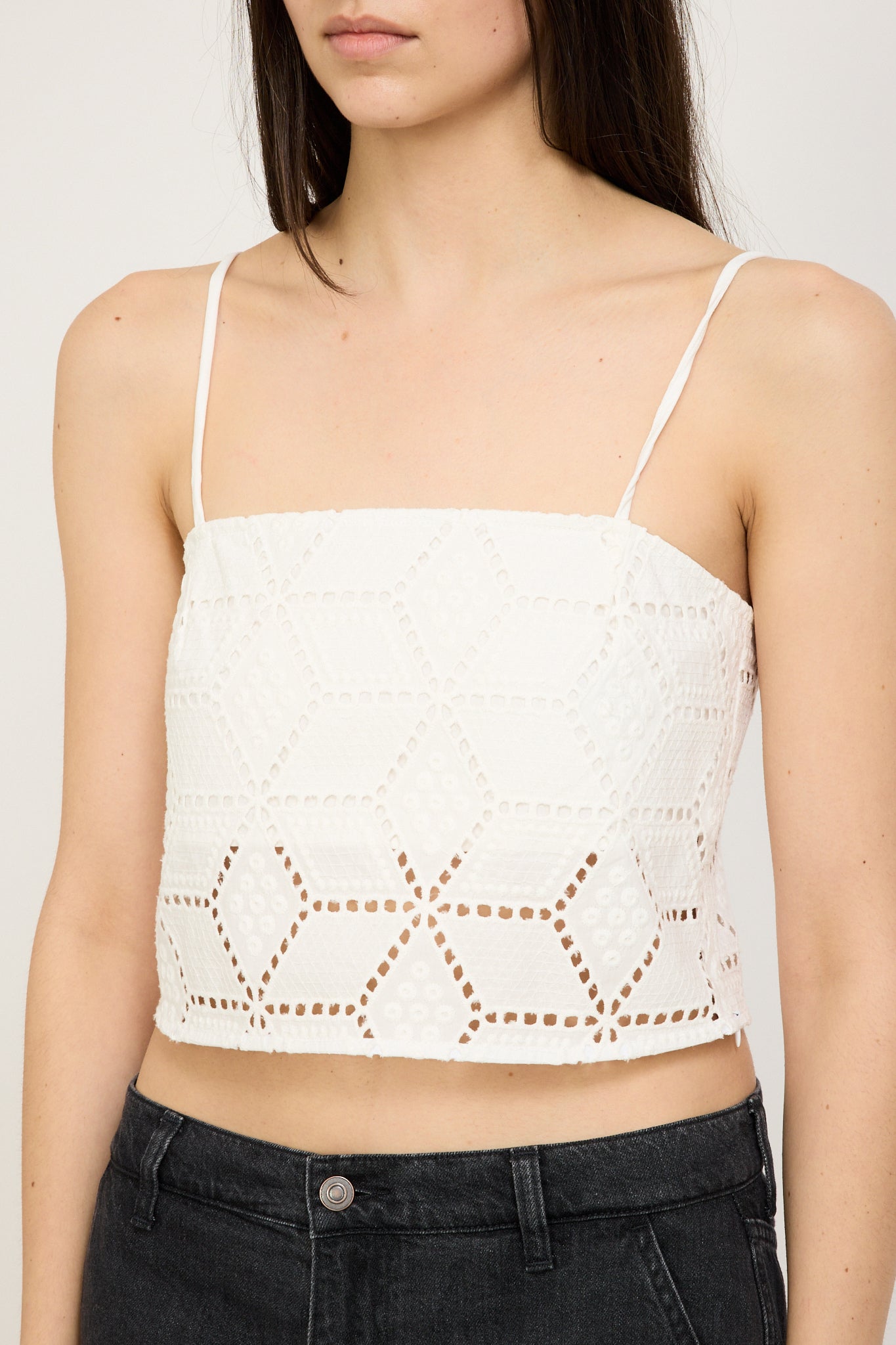 Bassike | Cotton Lace Cami White | Maplestore