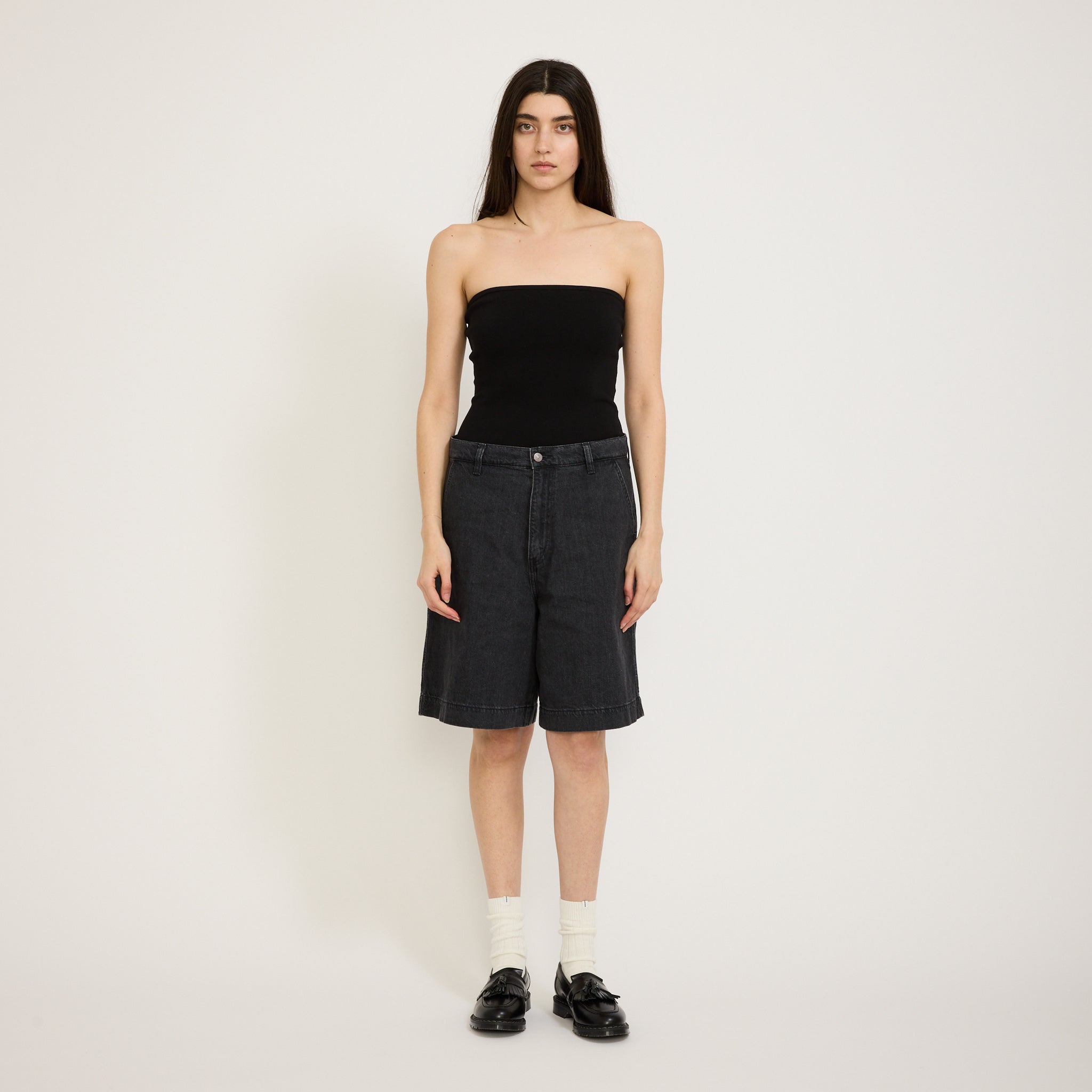 Bassike | Mercerised Cotton Tubular Knit Black | Maplestore