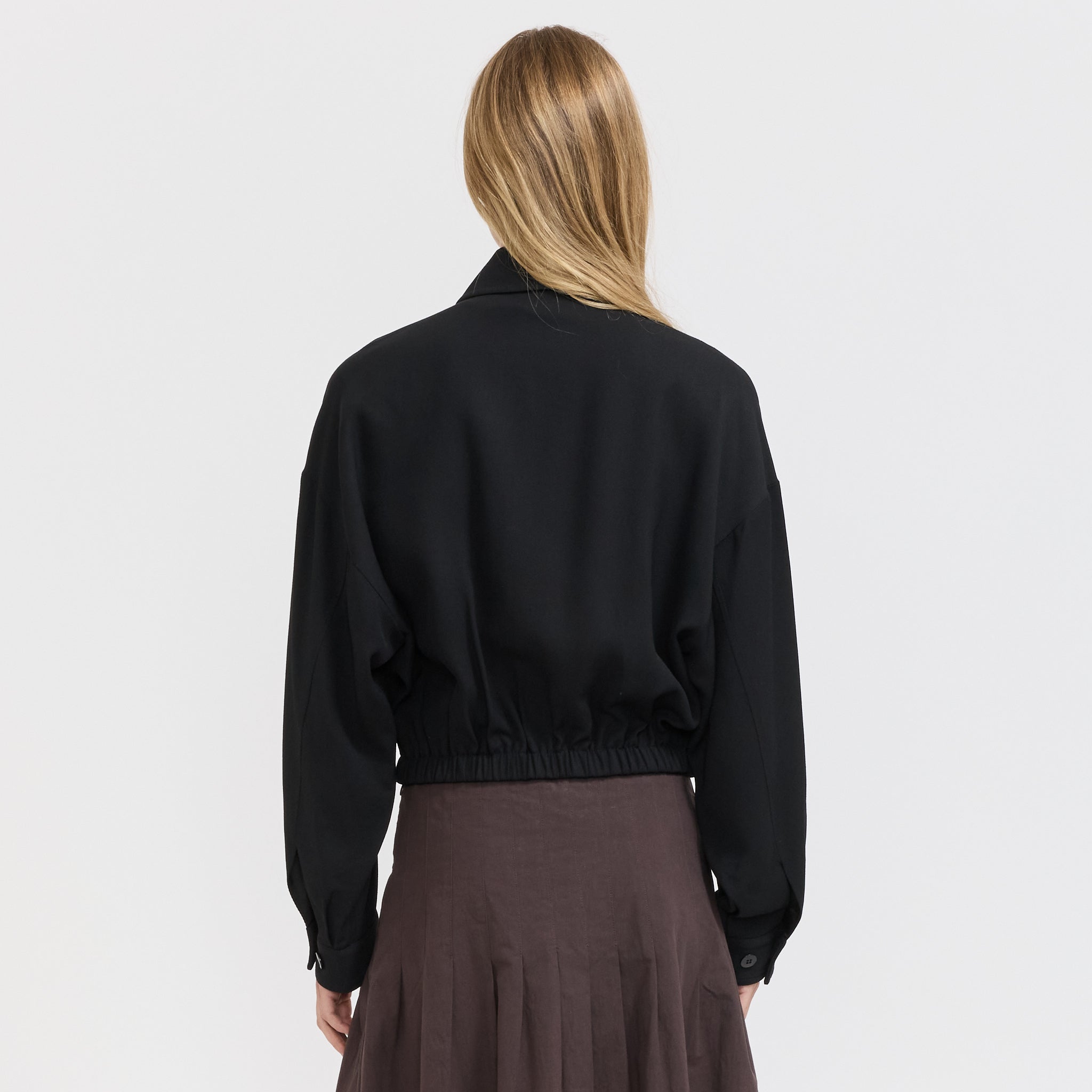 Bassike | Cropped Twill Jacket Black | Maplestore