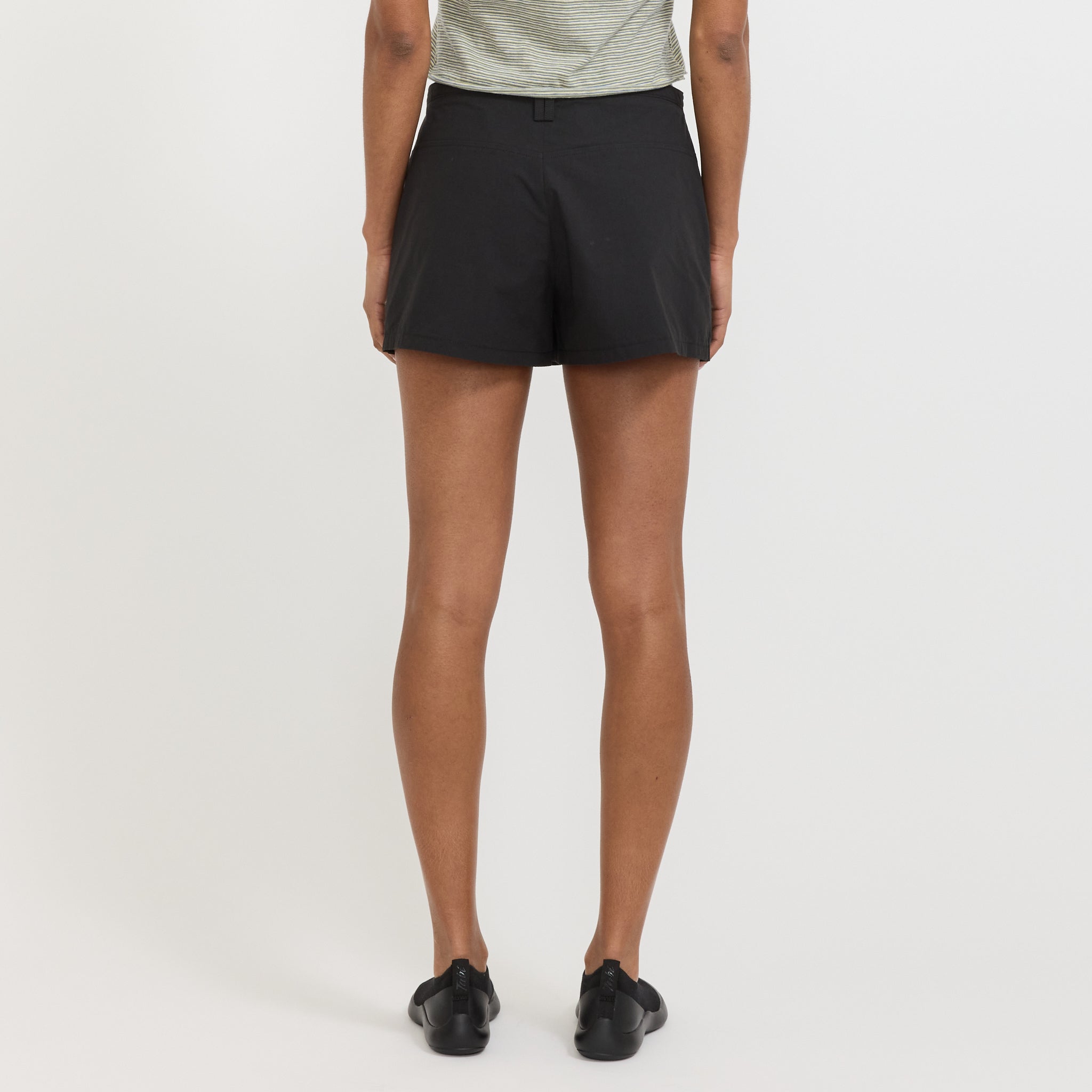 Crushed Cotton Mini Skort Black