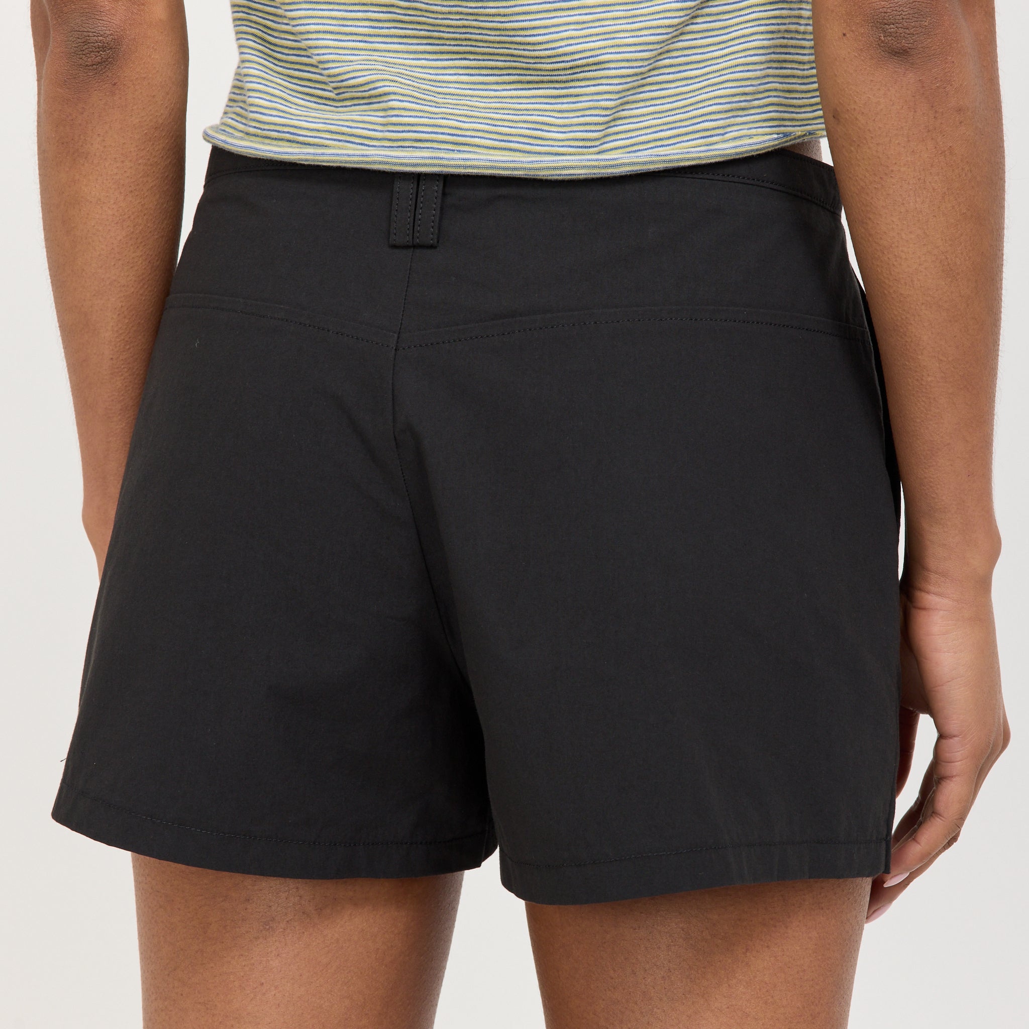 Crushed Cotton Mini Skort Black