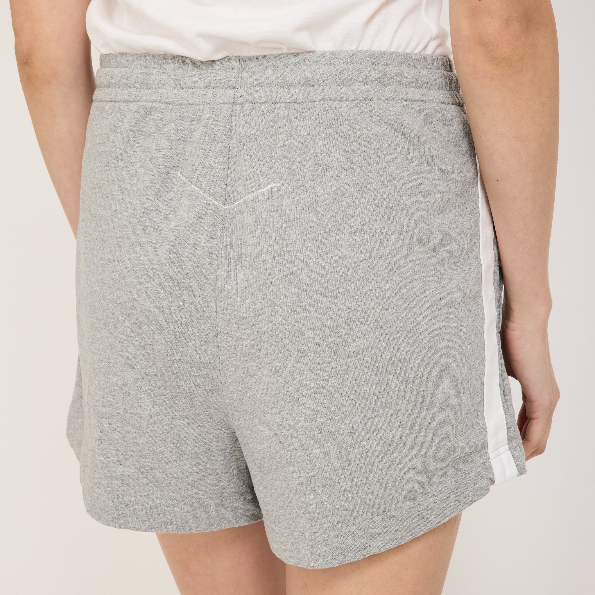 Bassike | French Terry Side Stripe Short Grey Marle/White | Maplestore