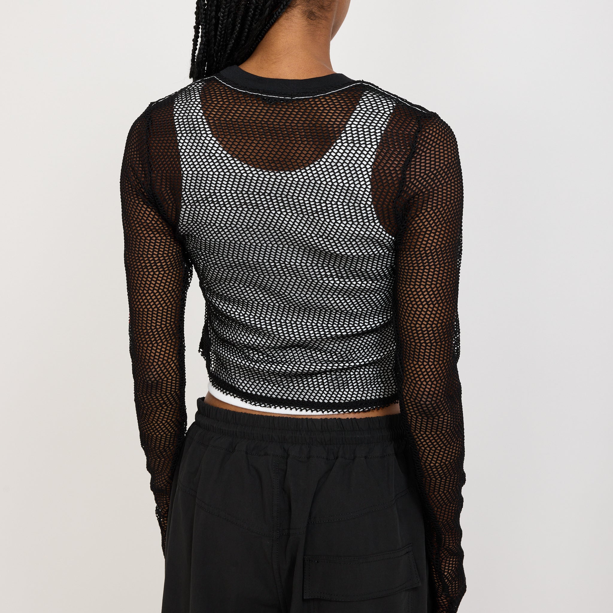 Bassike | Mesh Baby L/S Top Black | Maplestore