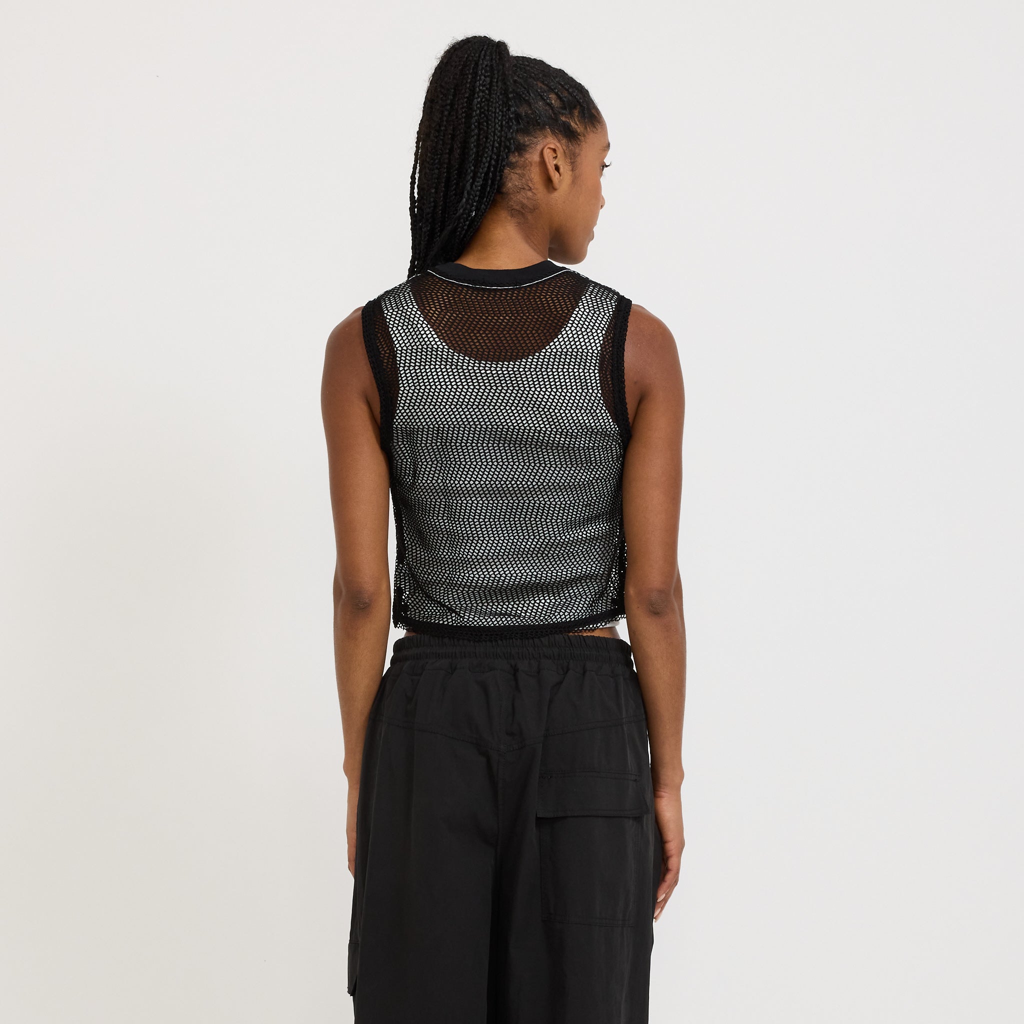 Bassike | Mesh Baby Tank Black | Maplestore