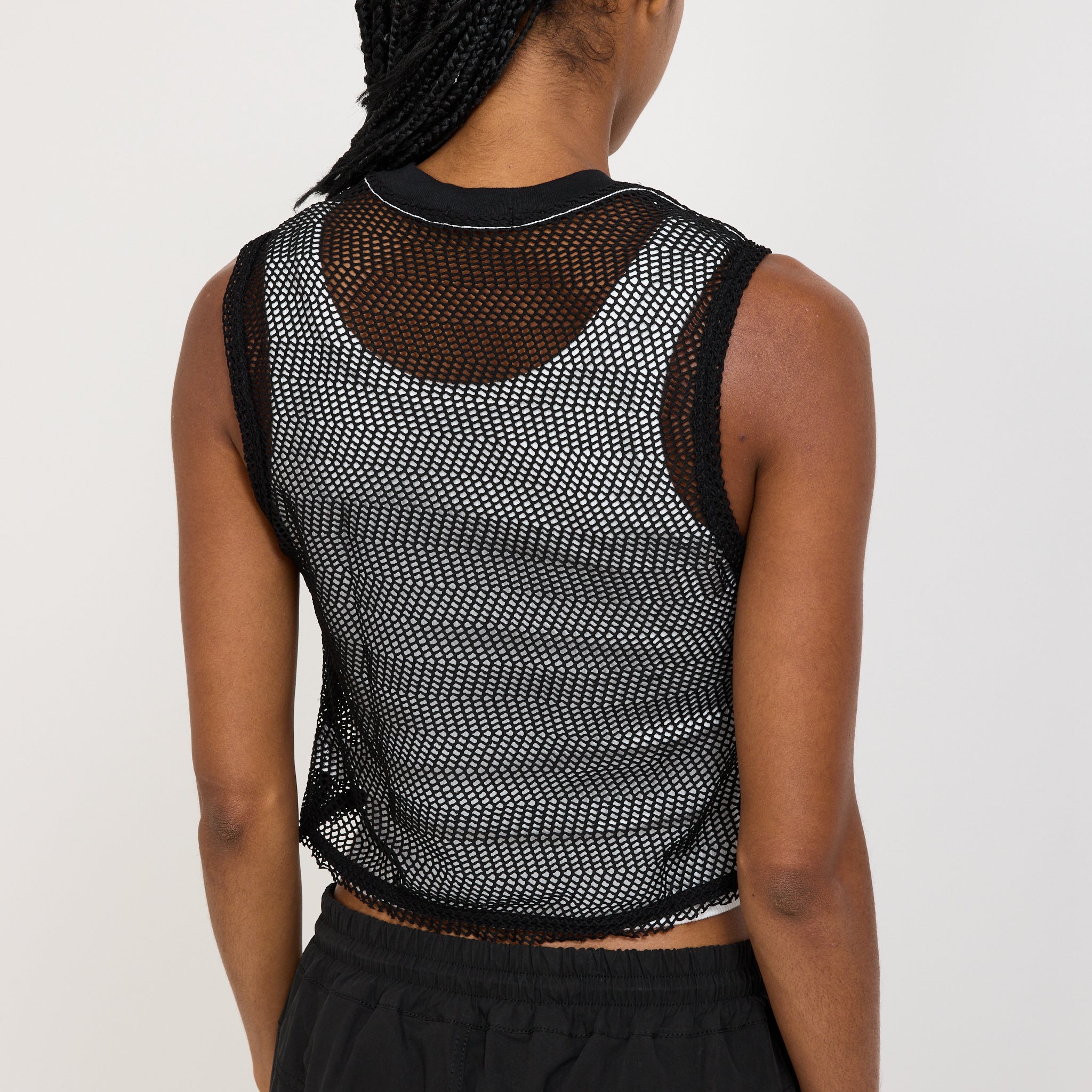 Bassike | Mesh Baby Tank Black | Maplestore