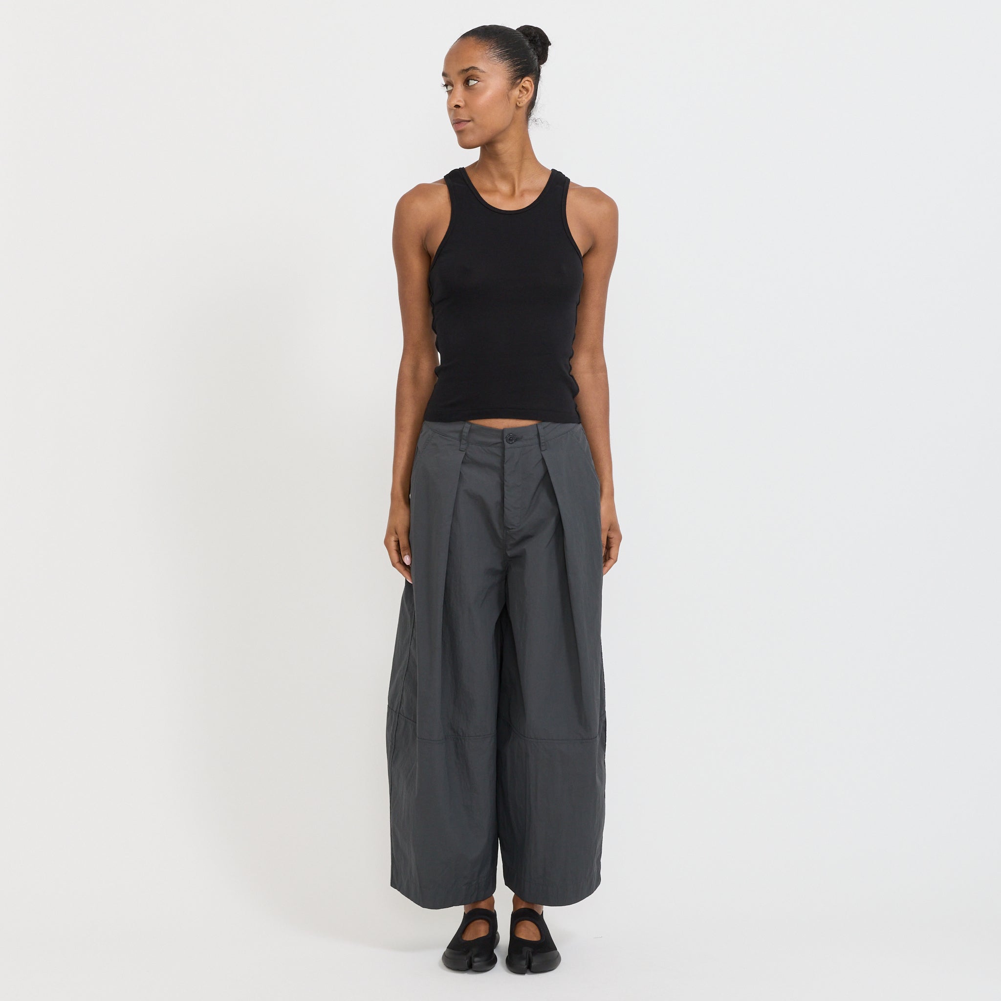 Racer Back Rib Tank Black