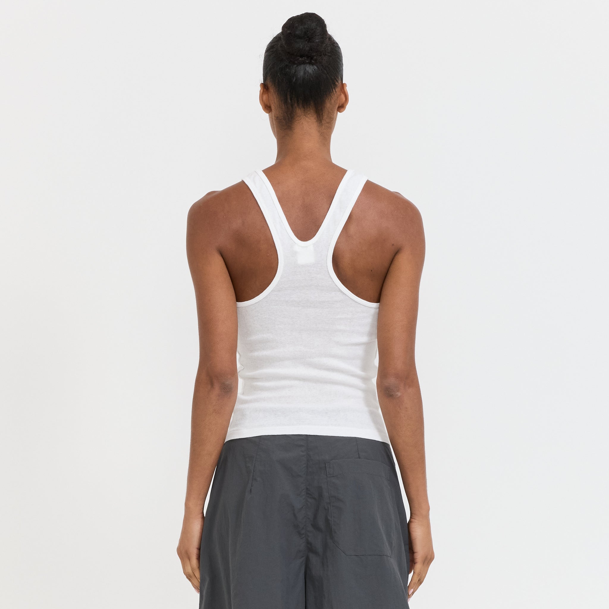 Racer Back Rib Tank White