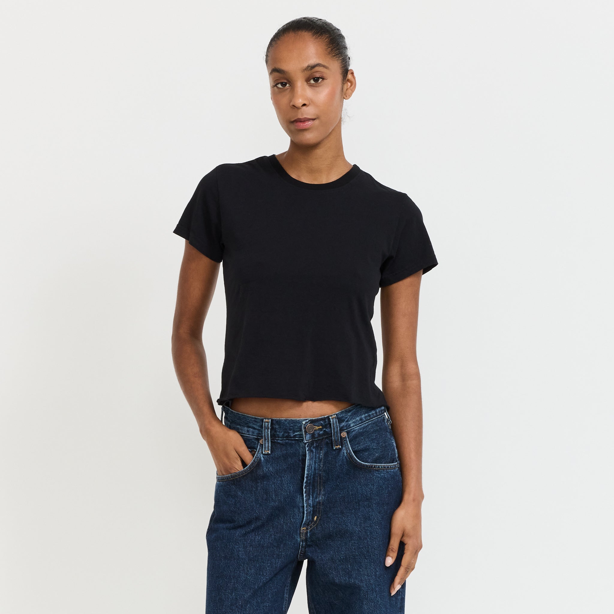 Raw Edge Baby T-Shirt Black