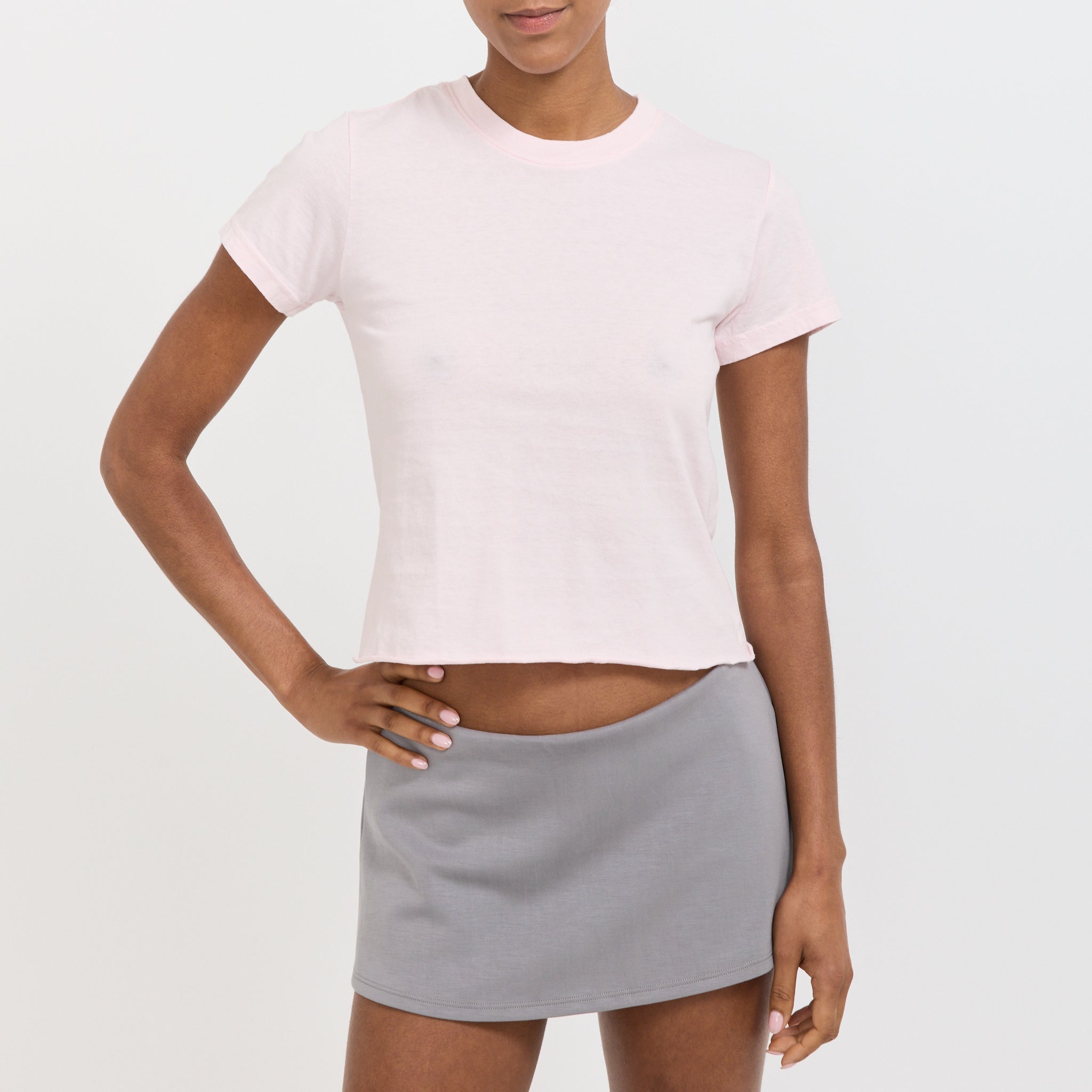 Raw Edge Baby T-Shirt Powder Pink