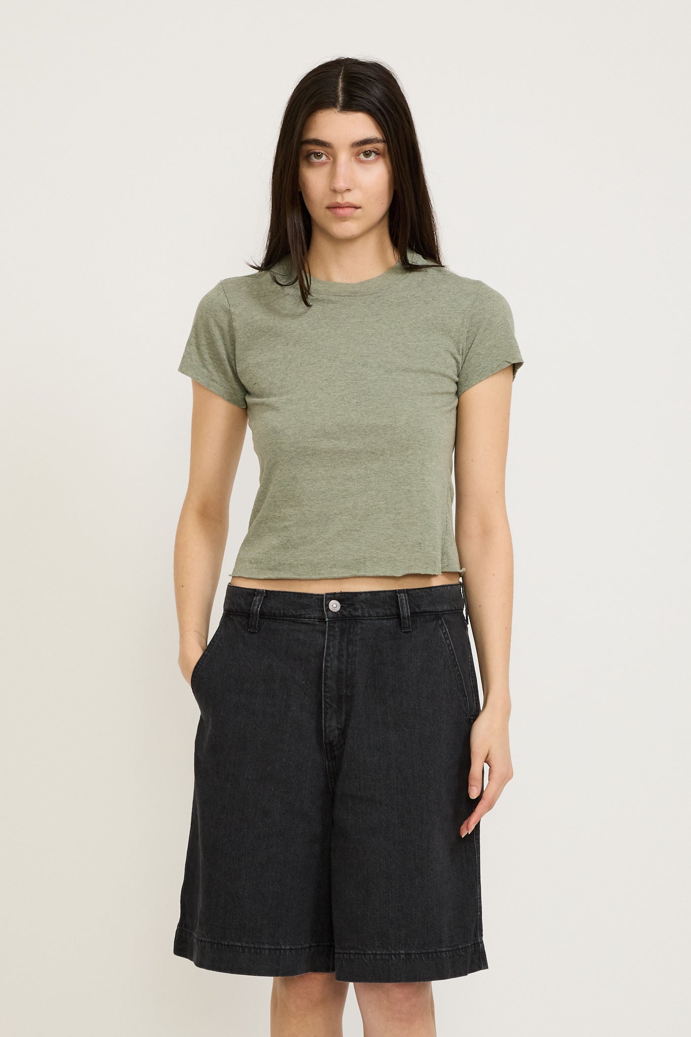 Raw Edge Baby T-Shirt Sage Marle