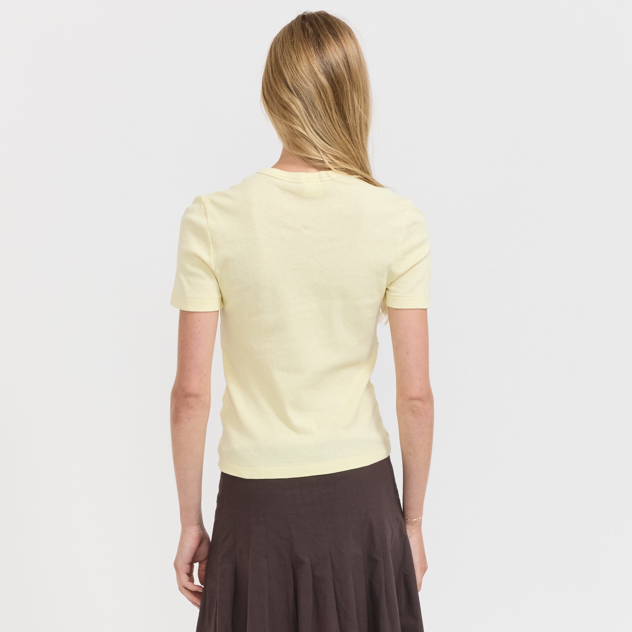 Bassike | Rib Baby T-Shirt Lemon Sorbet | Maplestore