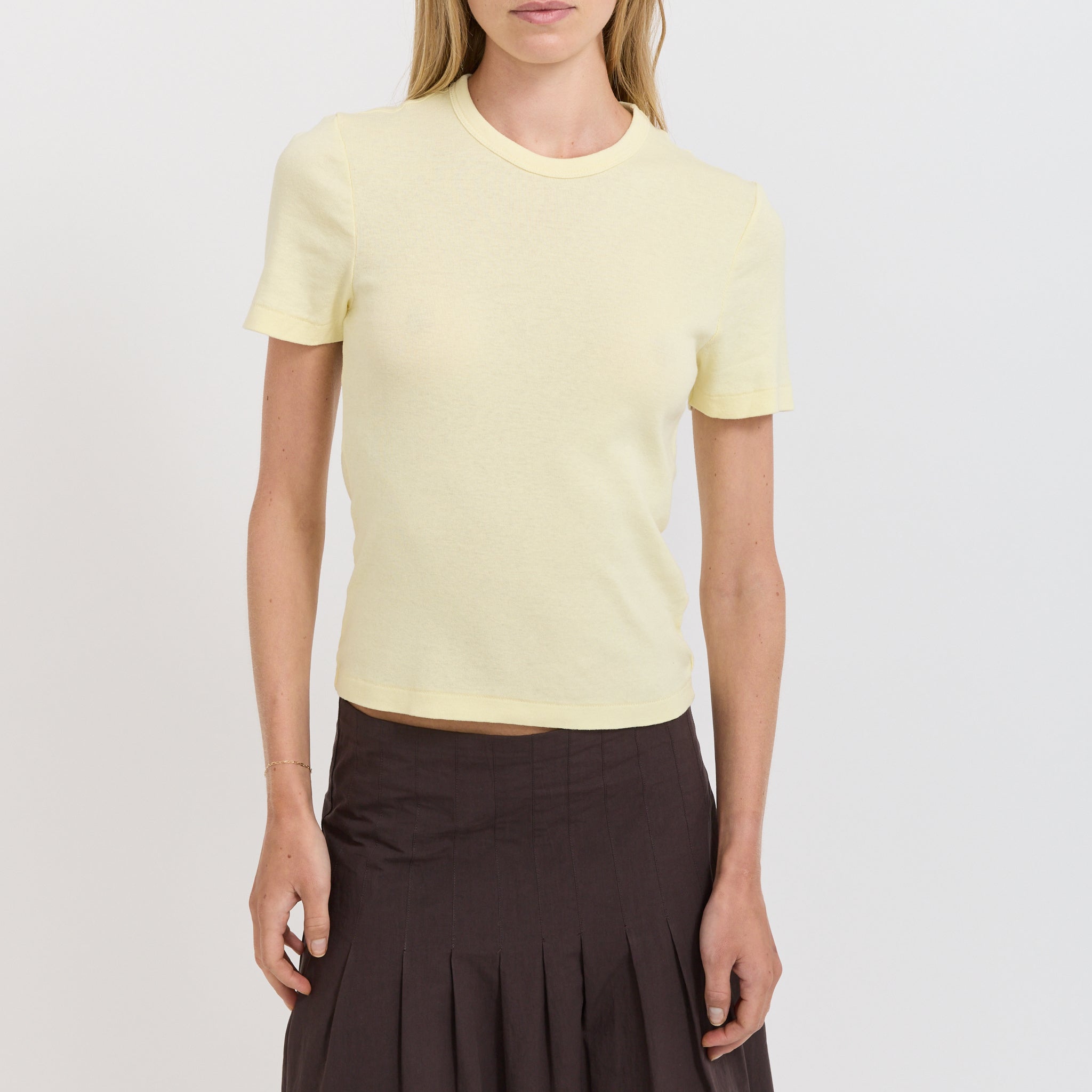 Bassike | Rib Baby T-Shirt Lemon Sorbet | Maplestore