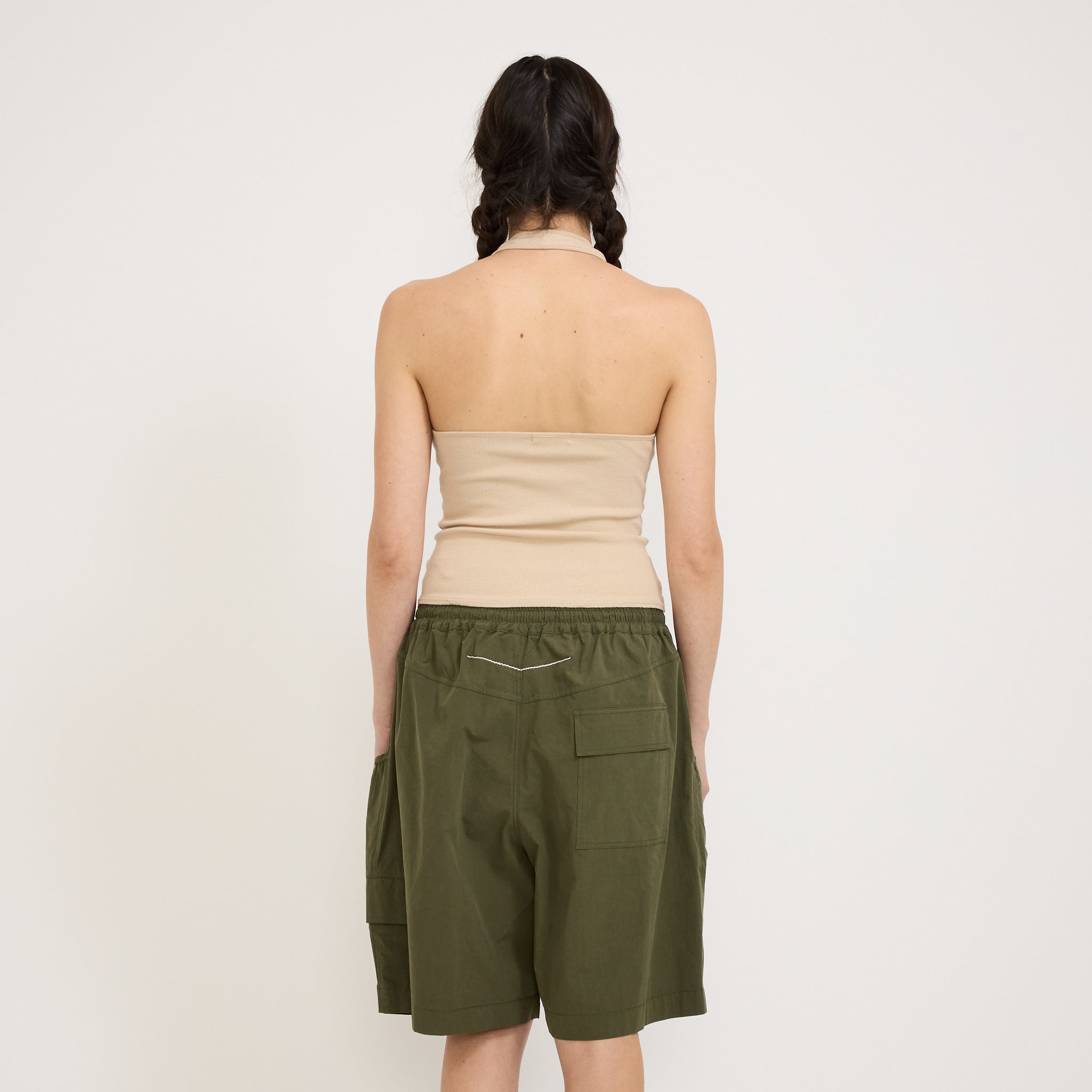 Bassike | Rib Halter Neck Tank Dune | Maplestore