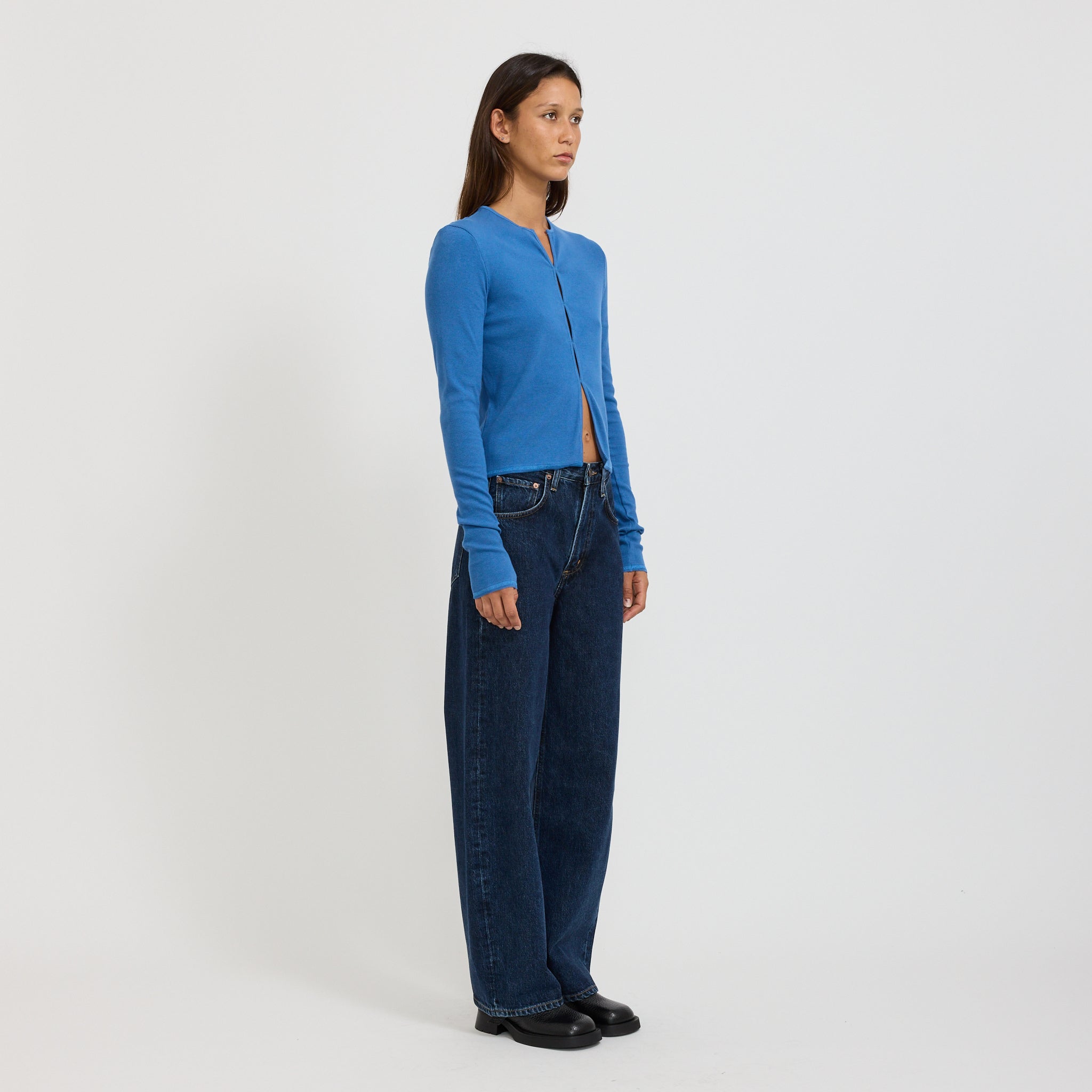 Bassike | Slim Fit Cut Out Detail Top Dutch Blue | Maplestore