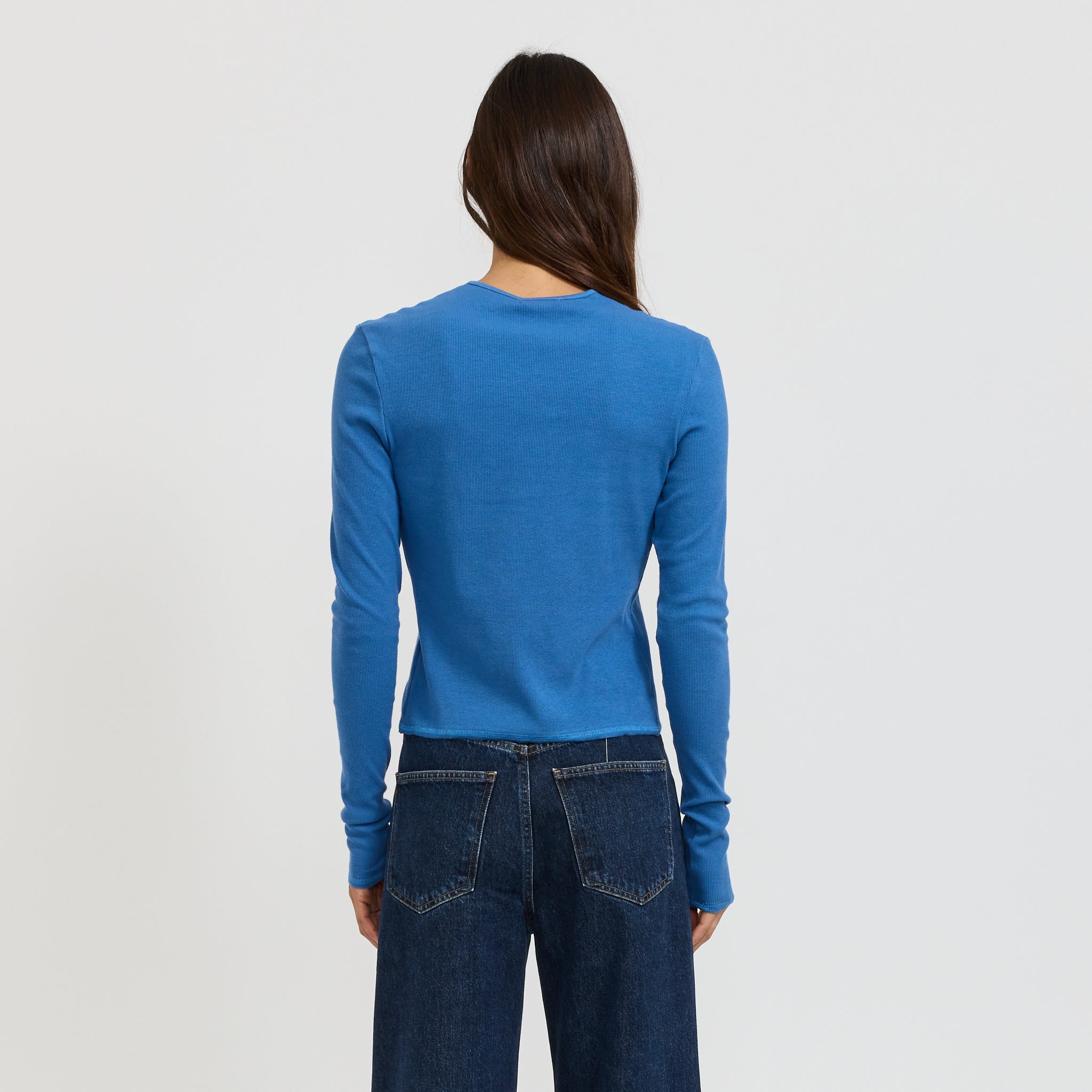 Bassike | Slim Fit Cut Out Detail Top Dutch Blue | Maplestore