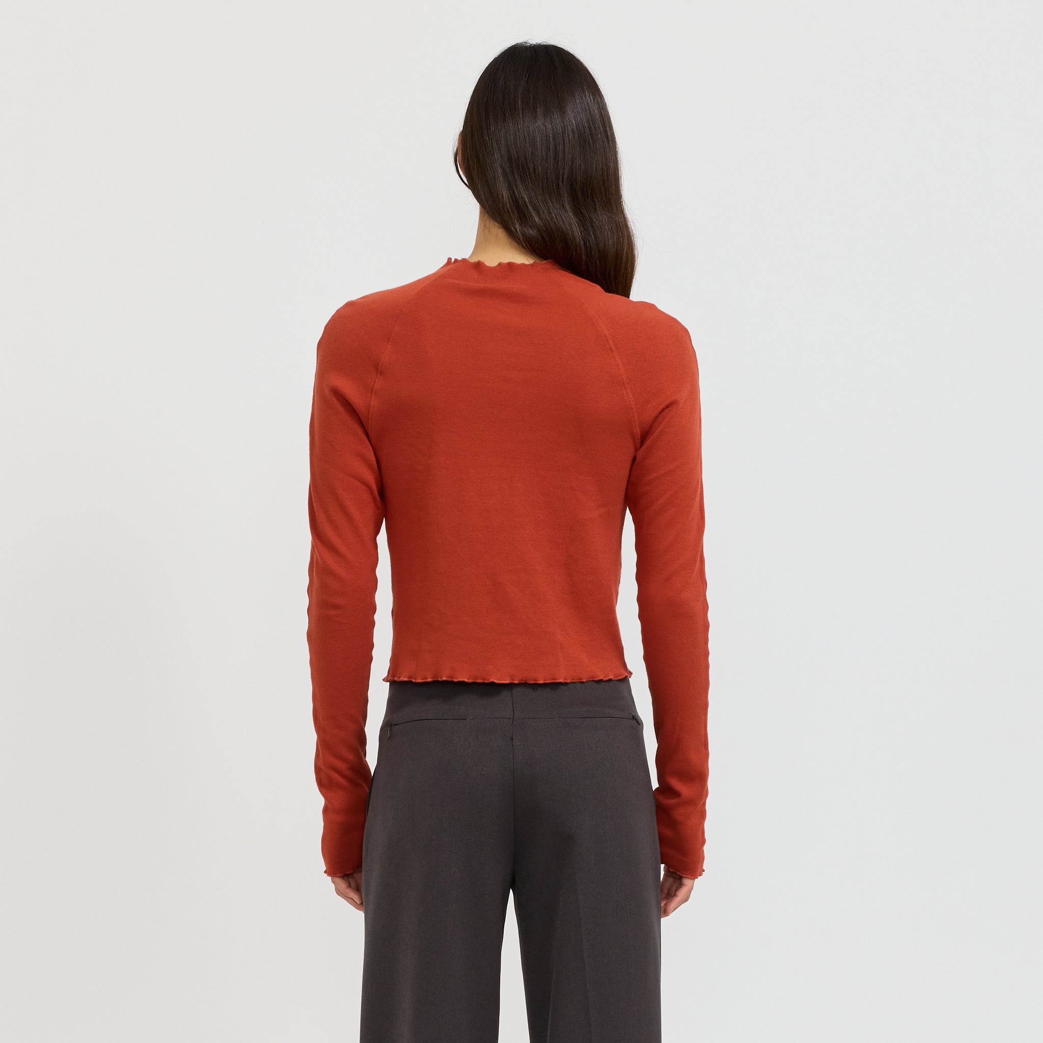 Slim Rib Raglan L/S T Shirt Red Cedar