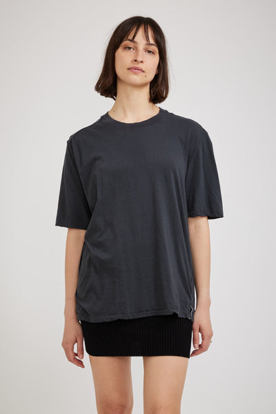 Bassike | Slouch Boyfriend S/S T-Shirt Washed Navy | Maplestore