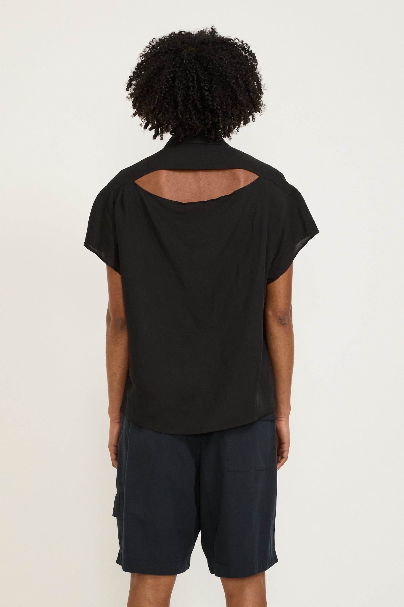 Bassike | Slouch Cut Out Shirt Black | Maplestore