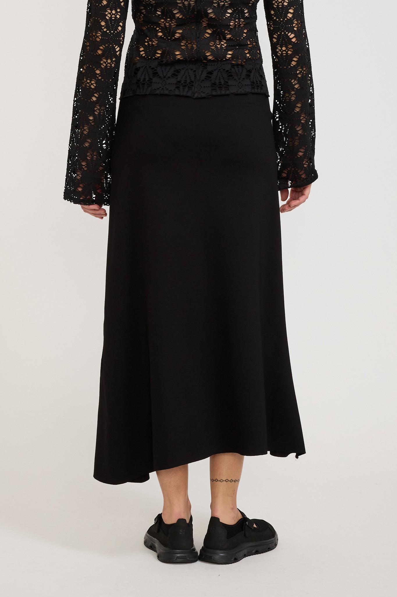Bassike | Stretch Viscose Flared Skirt Black | Maplestore
