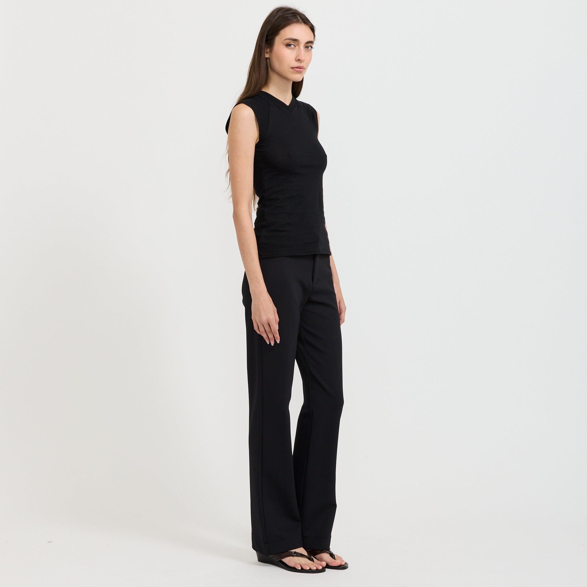 Twill Bandless Pant Black