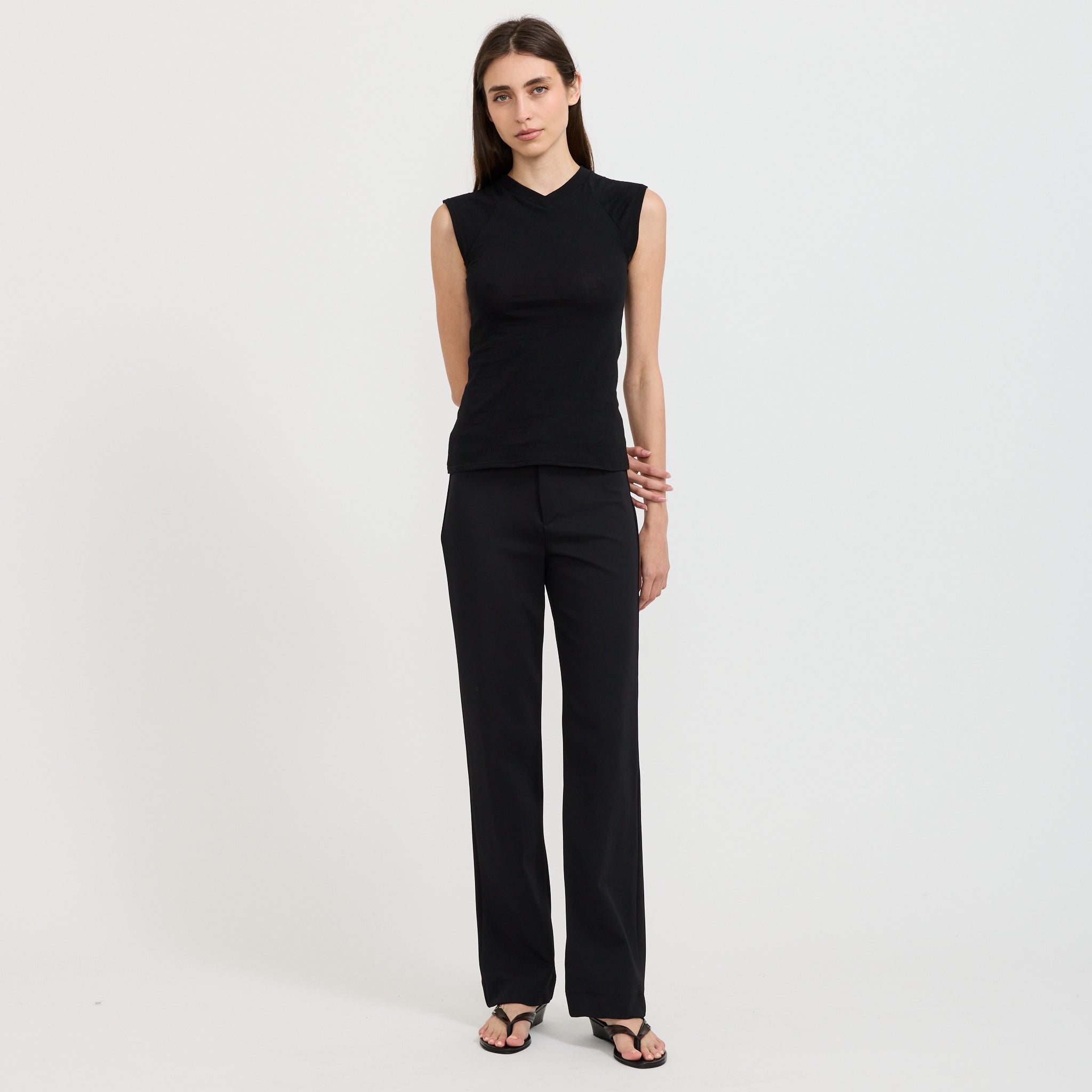 Twill Bandless Pant Black