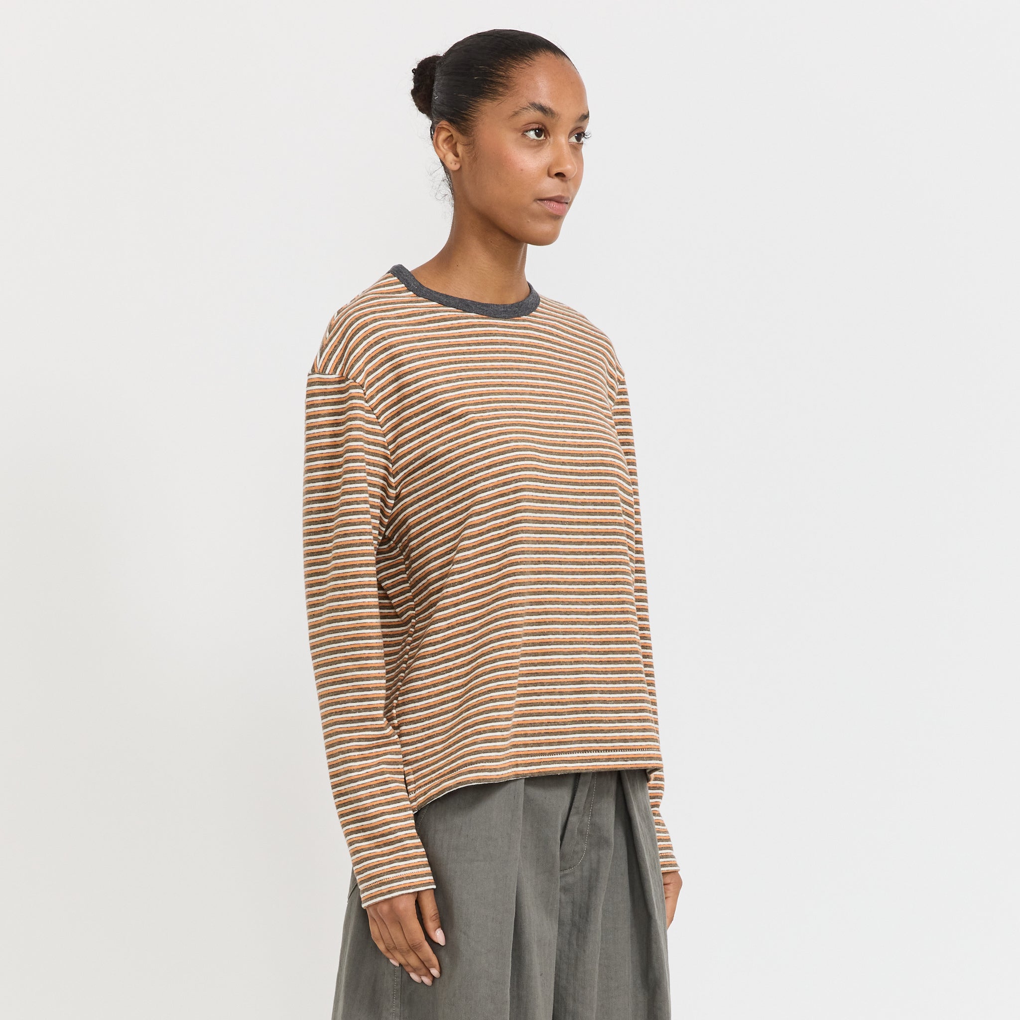 Vintage Stripe Heritage Long Sleeve Tee Orange/Charcoal/White