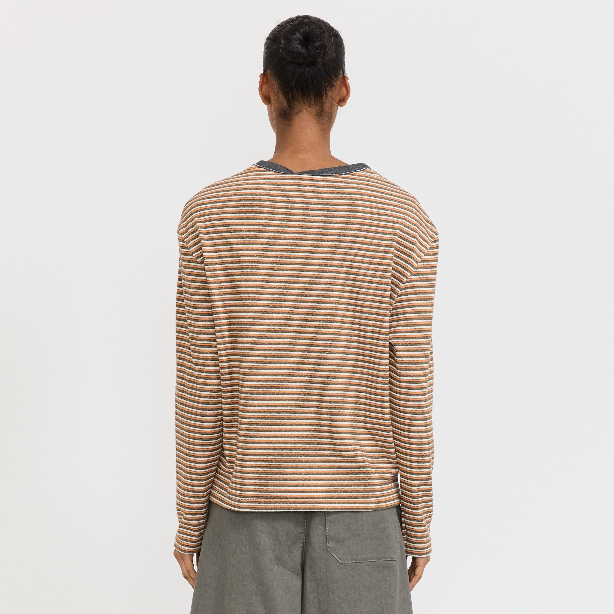 Vintage Stripe Heritage Long Sleeve Tee Orange/Charcoal/White